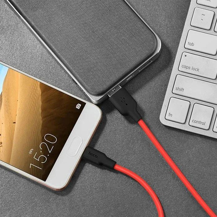 HOCO X21 USB to Type-C 3A Silikon Hızlı Şarj ve Data Kablosu-1852