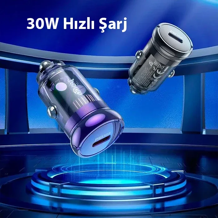 HOCO Z53 Sight Single PD30W Type-C Girişli Araç Çakmaklık Hızlı Şarj Aleti-1852