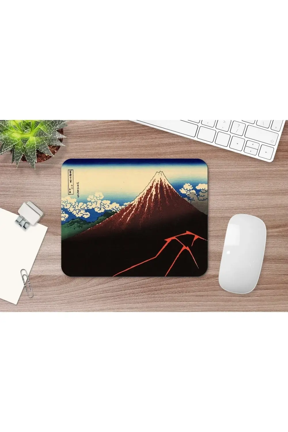 Hokusai Lightnings Below The Summit 17 X 21 Cm Mouse Pad