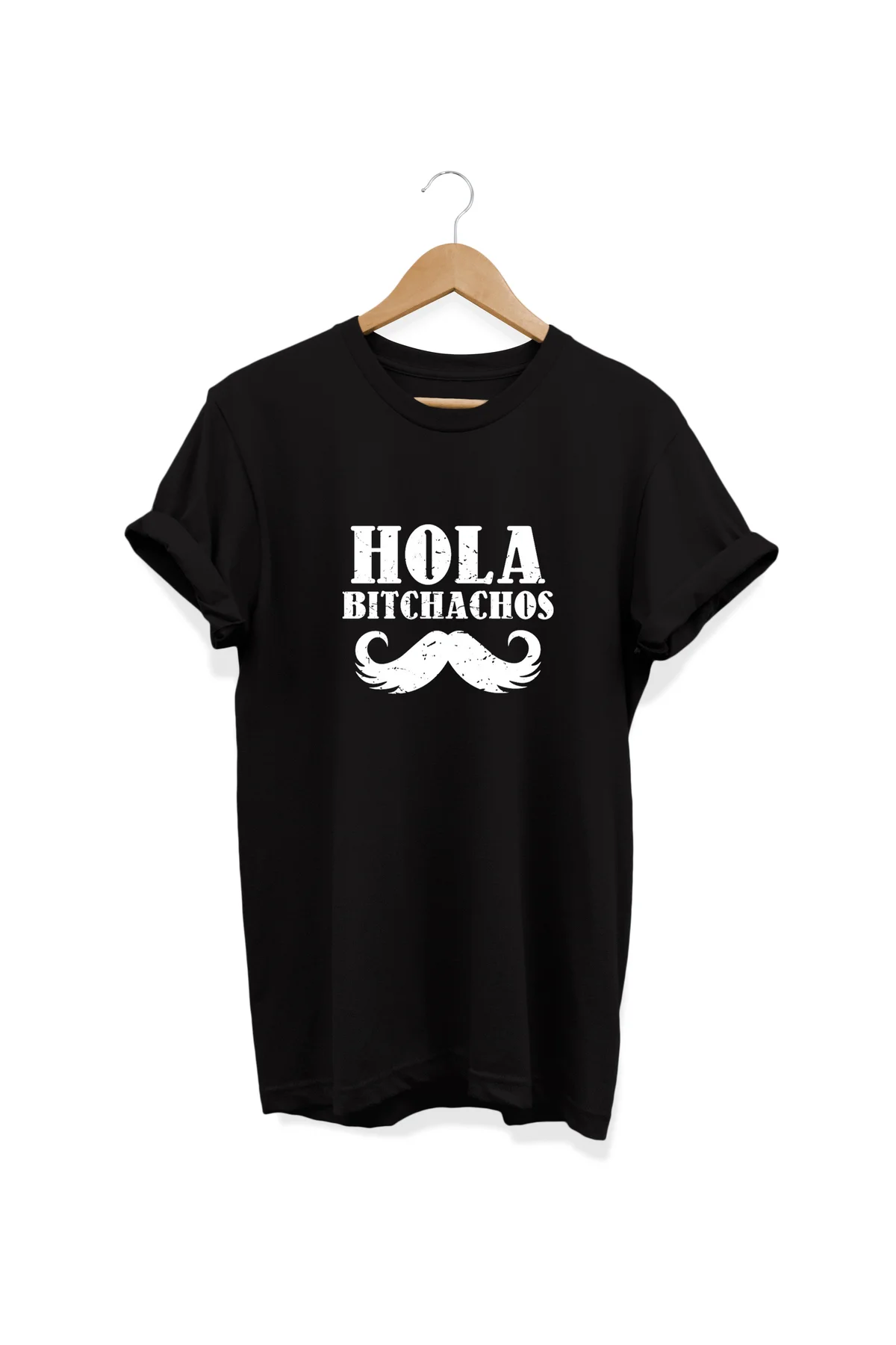, Hola Baskılı, %100 Pamuk, Bisiklet Yaka, Oversize T-shirt, Büyü