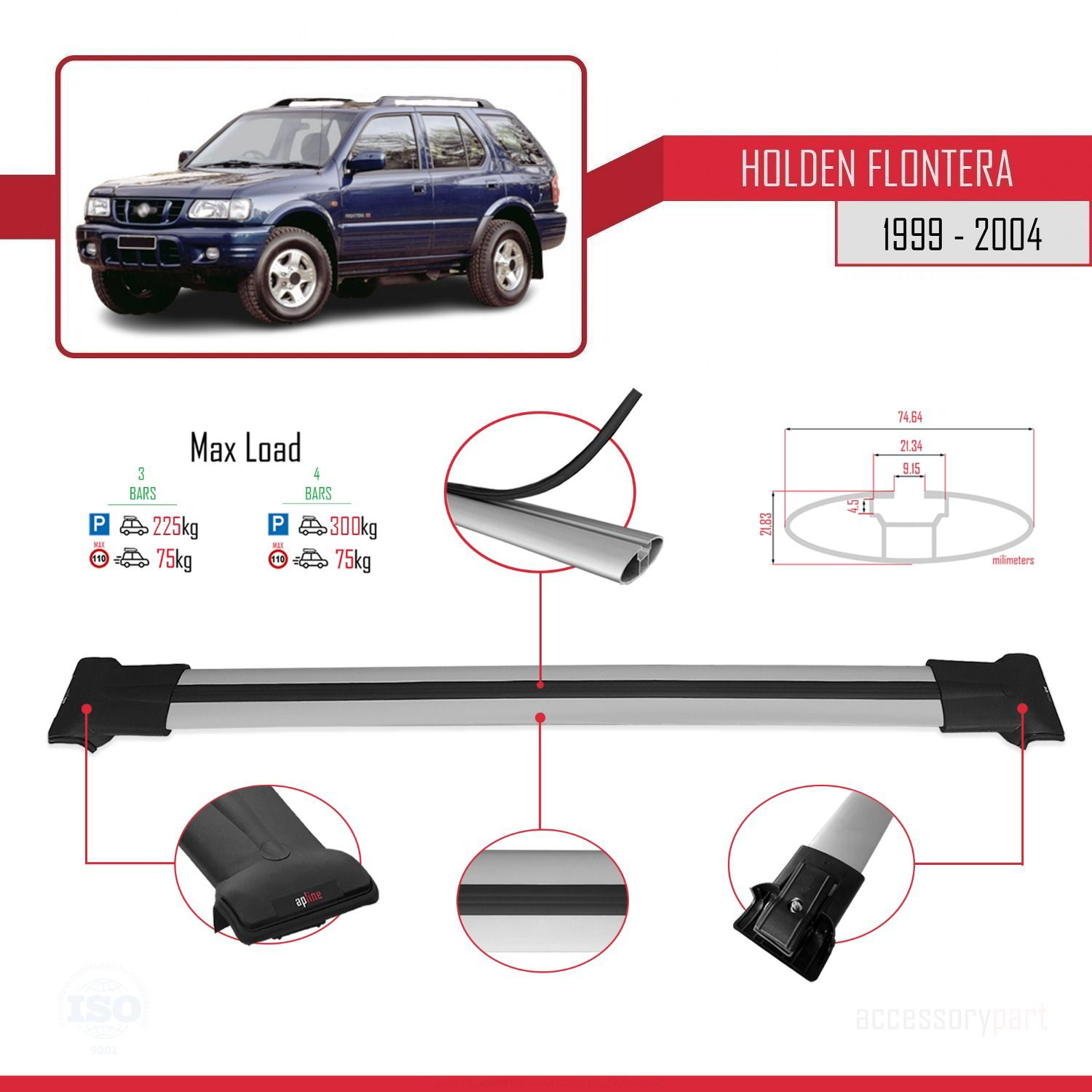 Holden Frontera 1999-2004 Arası ile Uyumlu FLY Model Ara Atkı Tav