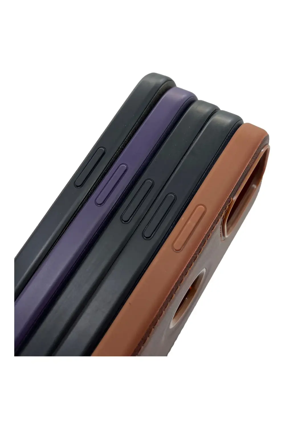 Hole Leather Case Siyah iPhone 14