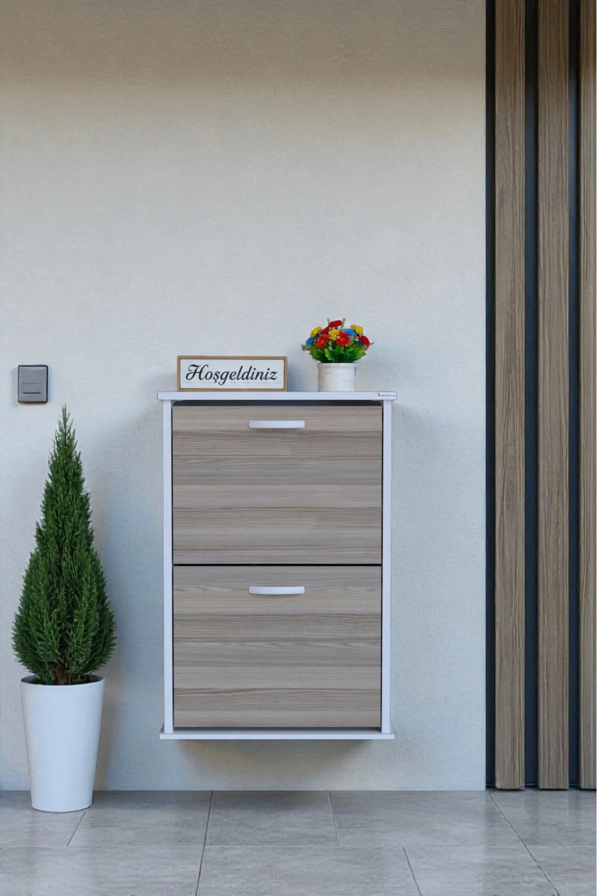 Holen Cordoba Renk Ayakkabılık 2 Düşer Kapak 52 cm Genişlik Kapı 