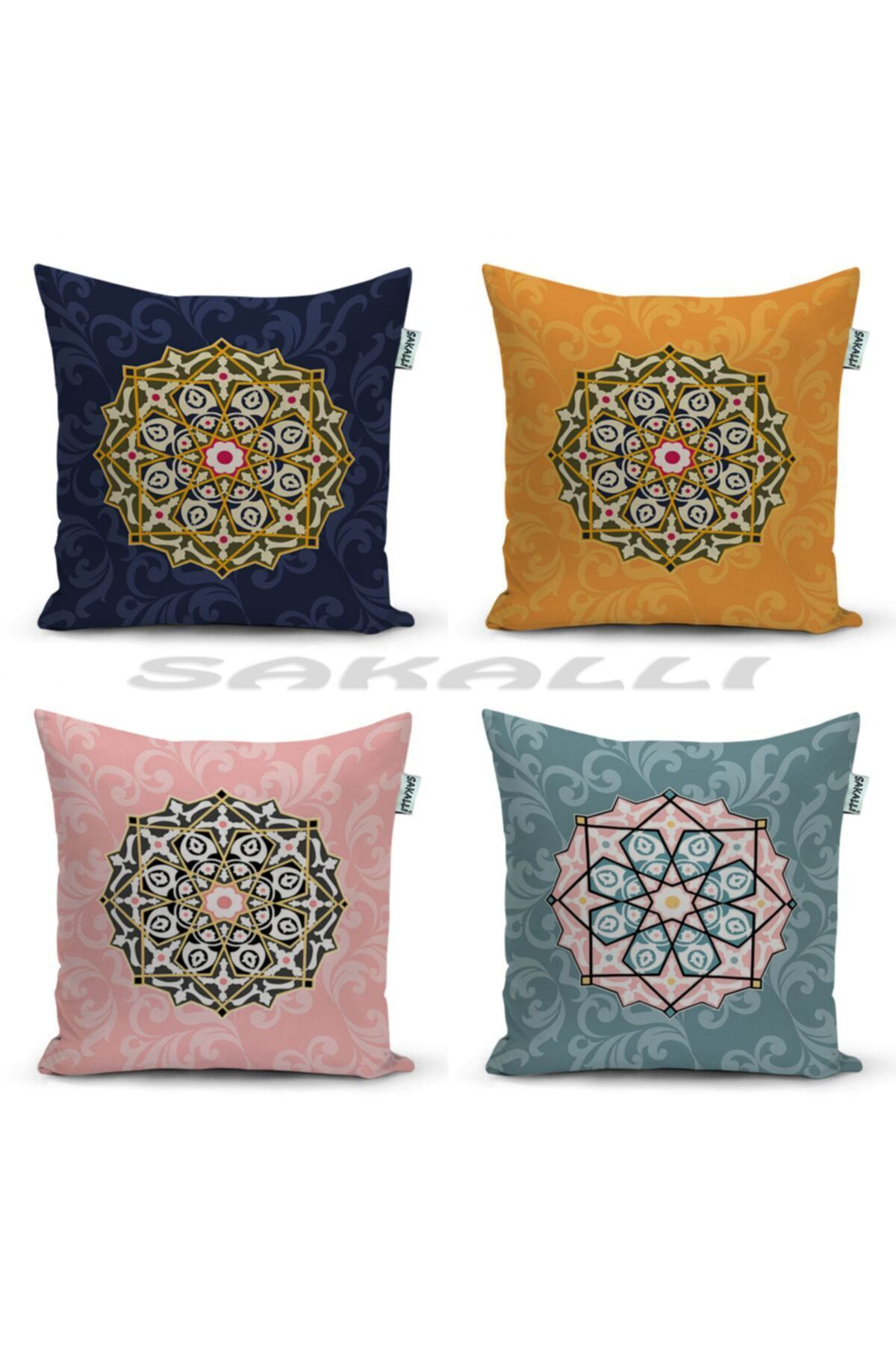 Home 4lü Kombin 3d Baskılı Dekoratif Kırlent Kılıfı