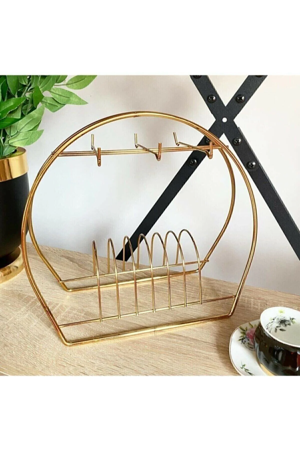 Home Altın Rengi Fincanlık Gold Fincan Standı Sorelis 6lı Sunum G