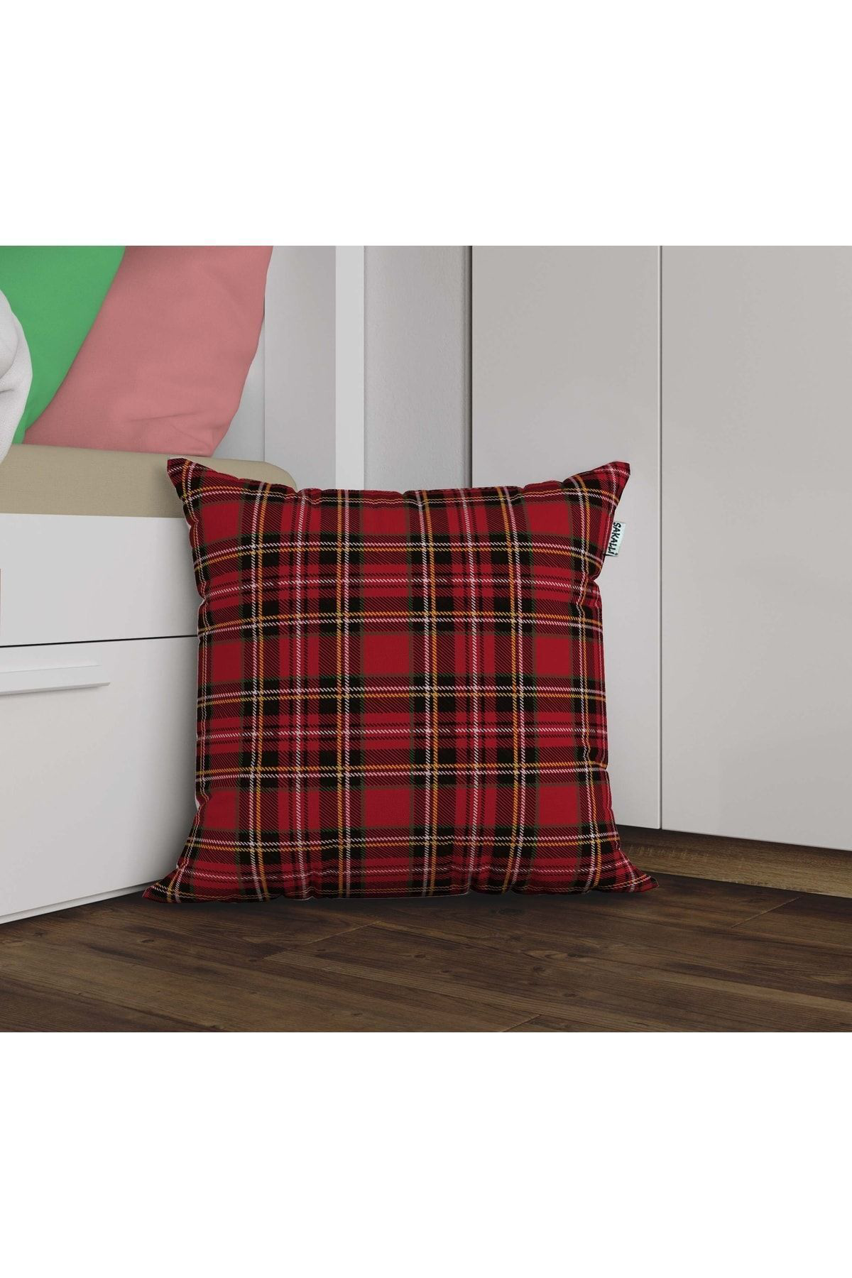 Home Ekose Desen 3d Digital Baskılı Dekoratif Kırlent Kılıfı