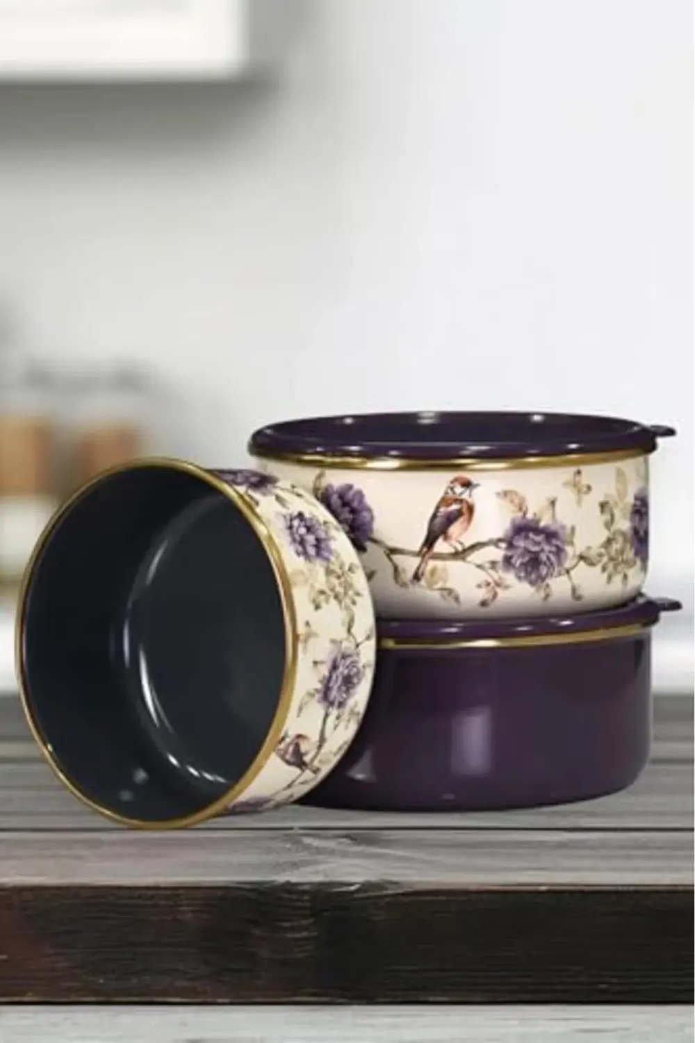 Home Fiorella Emaye Üçlü Saklama Seti mrtshoppng 542093