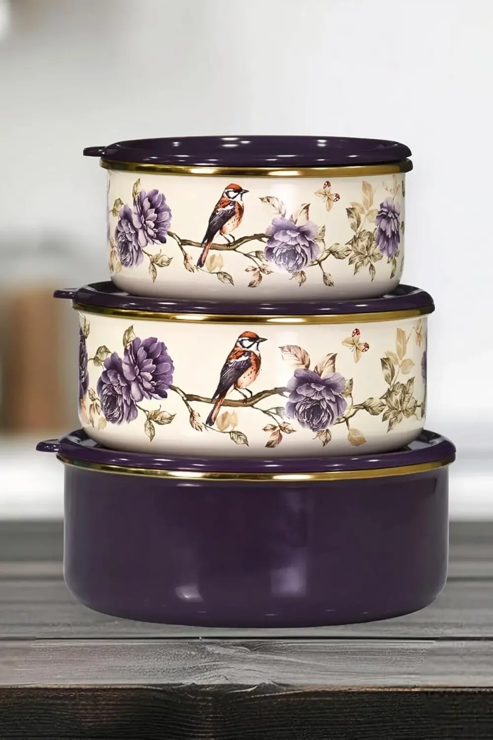 Home Fiorella Emaye Üçlü Saklama Seti mrtshoppng 542093