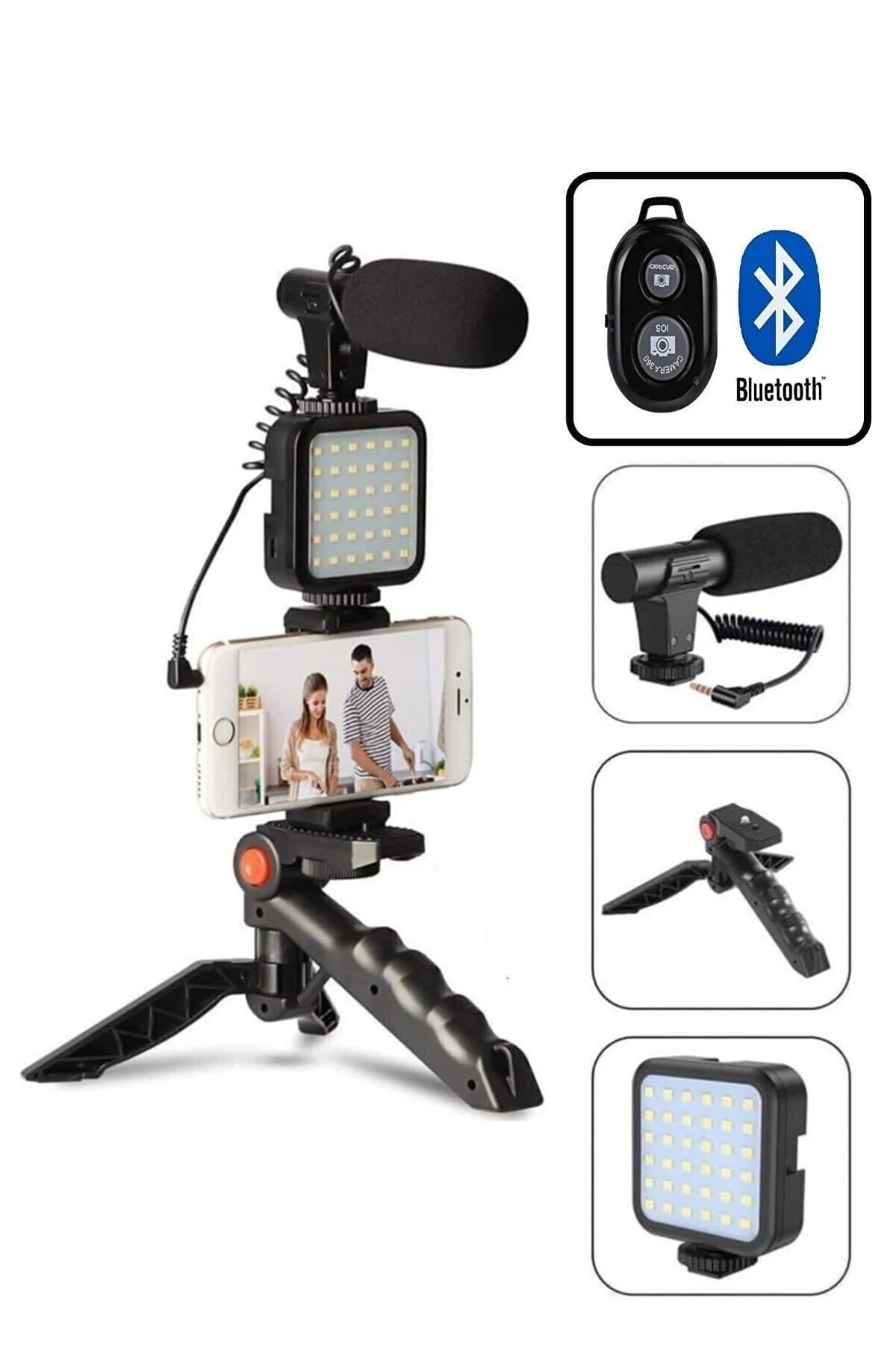 Home Paket Kit Video Fotoğraf Çekim Bluetooth Kumandalı Işık Ring