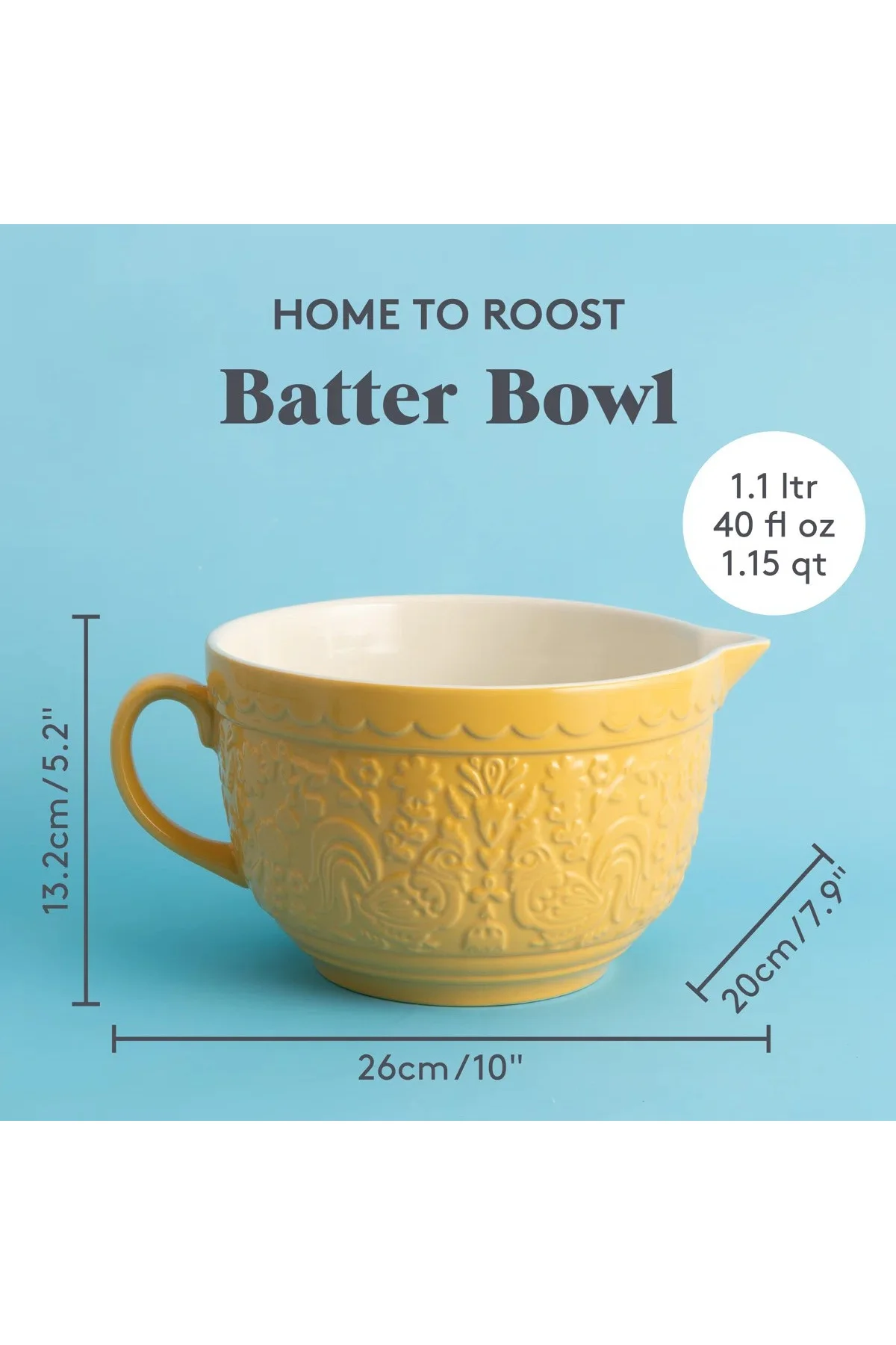 Home To Roost Batter Bowl Sarı Karıştırma Kasesi