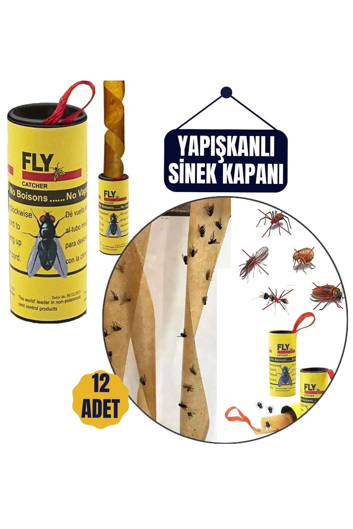 Sea Home Care Homecare 12 Adet Yapişkanli Sinek Kapani 74 Cm 716516