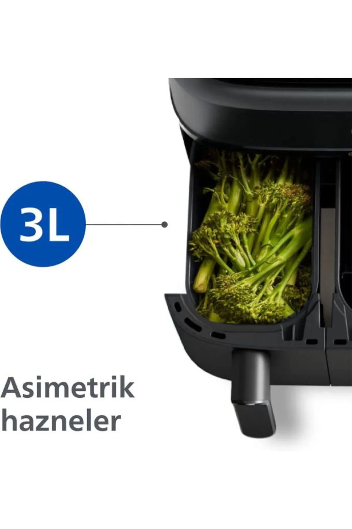 HomeID Uygulaması 3000 Seri Çift Hazneli Airfryer, 3L + 6L, NA350/00 ,2750 W + 5 YIL GARANTİ