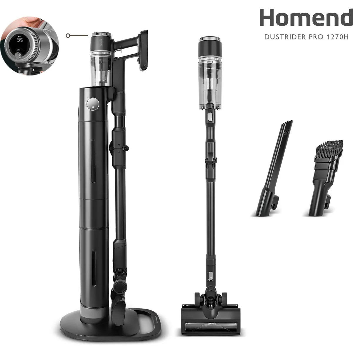 Homend Dustrider Pro 1270H Toz Istasyonlu Ergonomik Dikey Süpürge