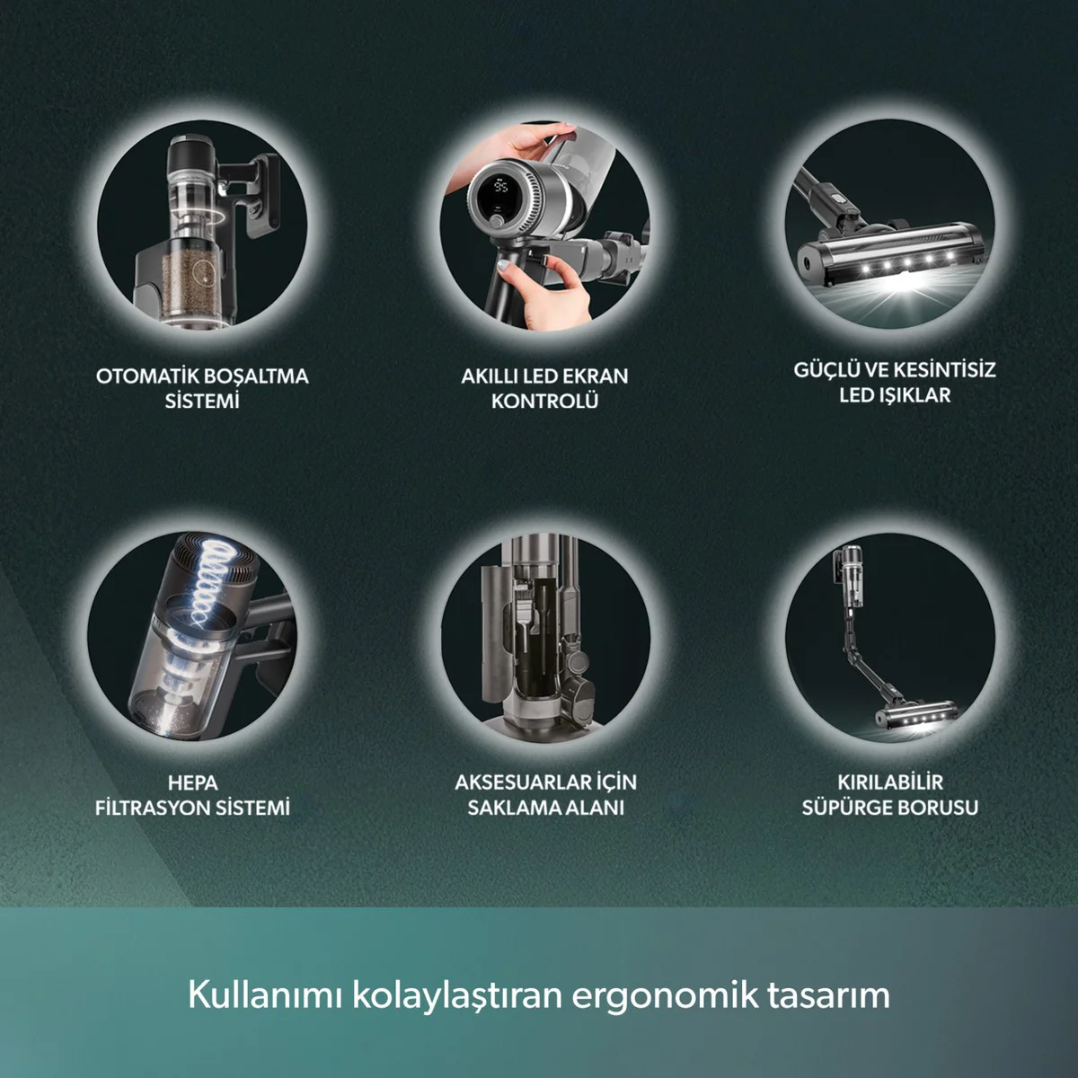 Homend Dustrider Pro 1270H Toz Istasyonlu Ergonomik Dikey Süpürge