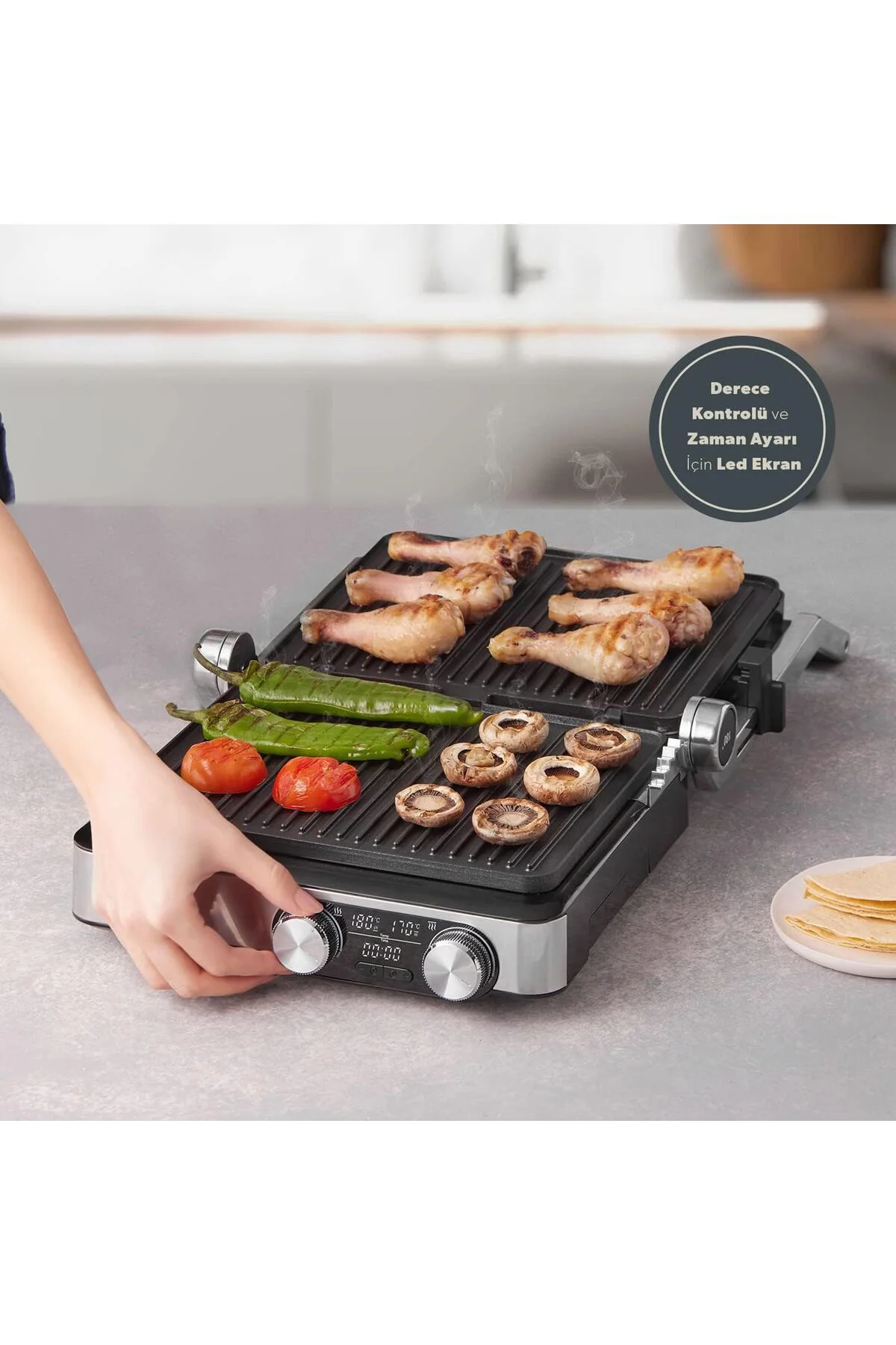 HOMEND GRILLIANT 1340H INOX TOST MAKİNESİ