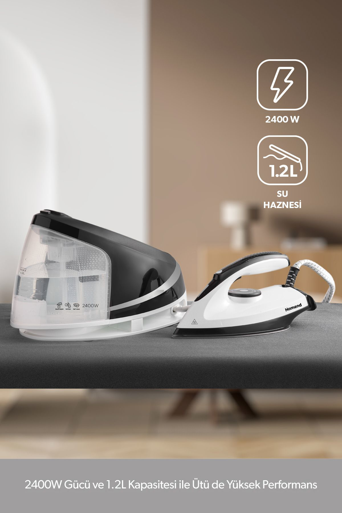 Homend  Steamwork Buhar Kazanlı Ütü 1167H