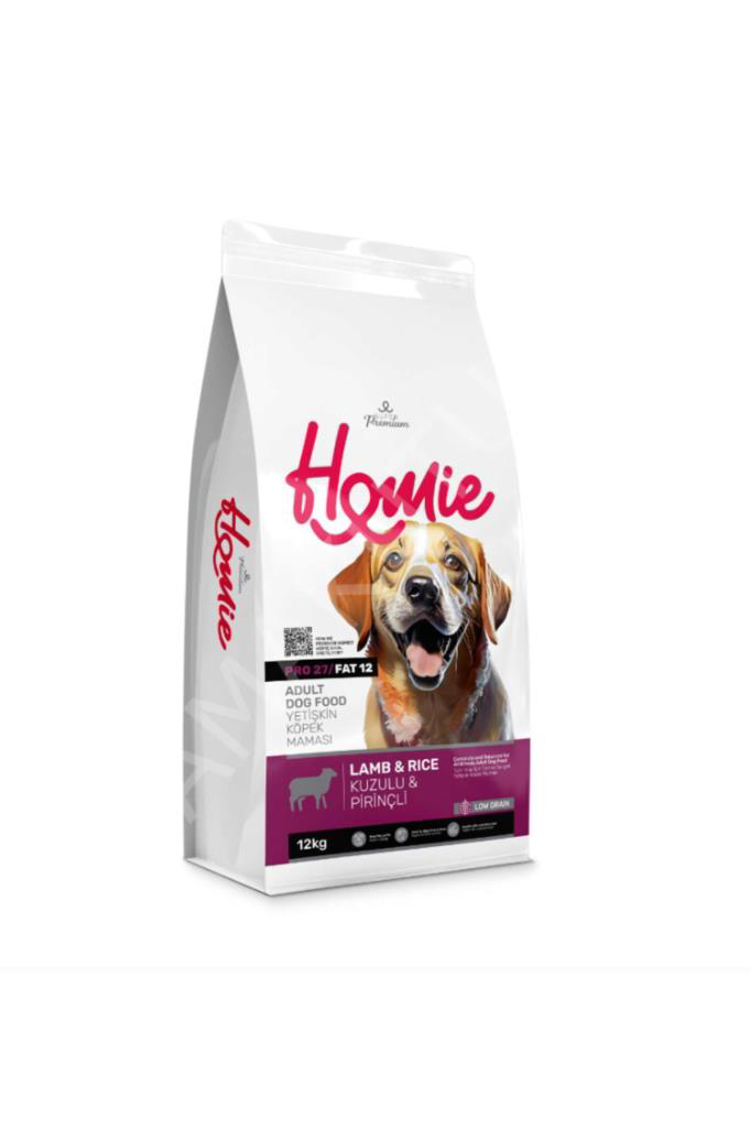 Homie  Düşük Tahıllı Kuzulu Ve Pirinçli Köpek Maması 12 Kg