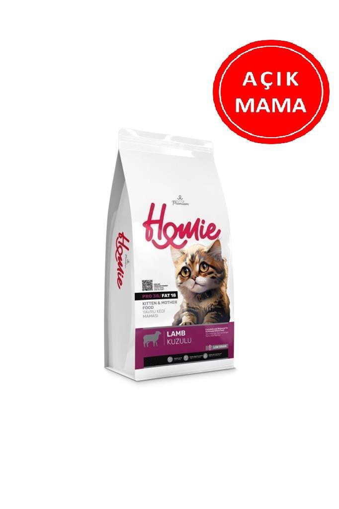 Homie Düşük Tahıllı Kitten Mother Kuzulu Yavru Kedi Maması 1 Kg A
