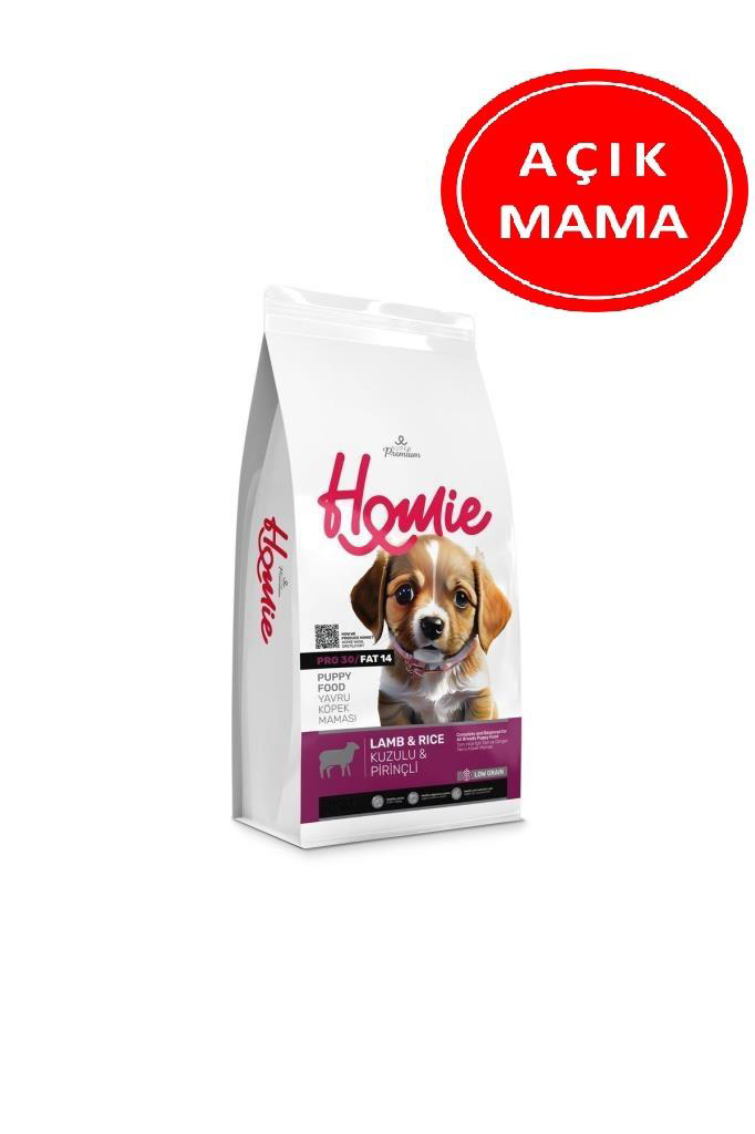 Homie Düşük Tahıllı Kuzulu ve Pirinçli Yavru Köpek Maması 1 Kg AÇ