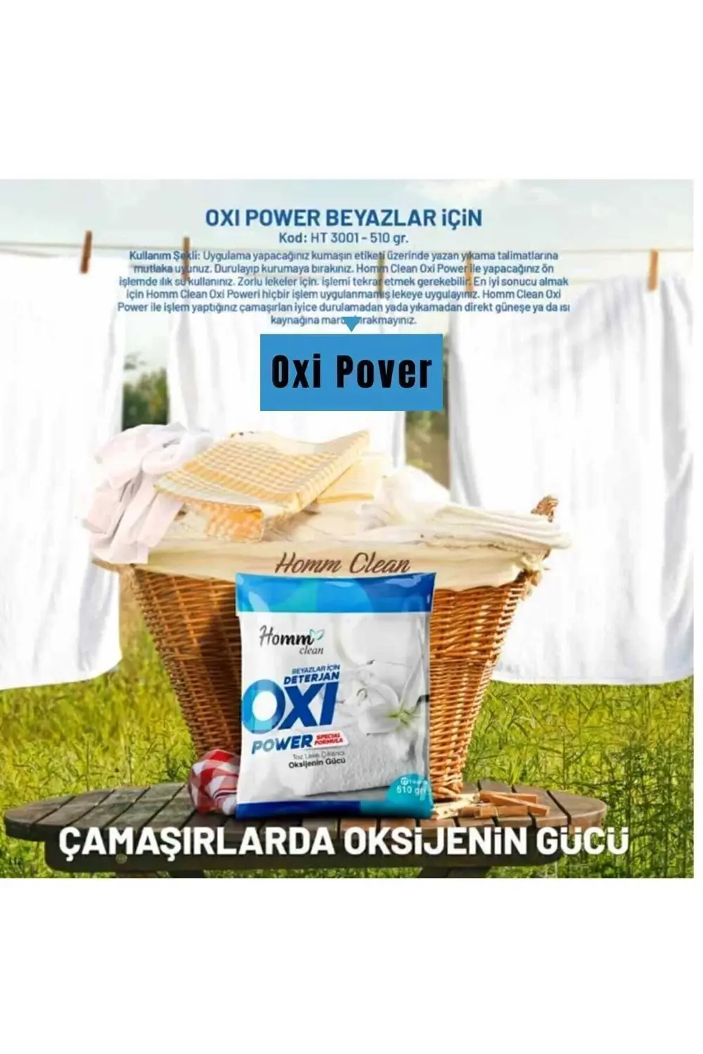 Homm Bitkisel CLEAN OXI POWER BEYAZLAR İÇİN 500 ML