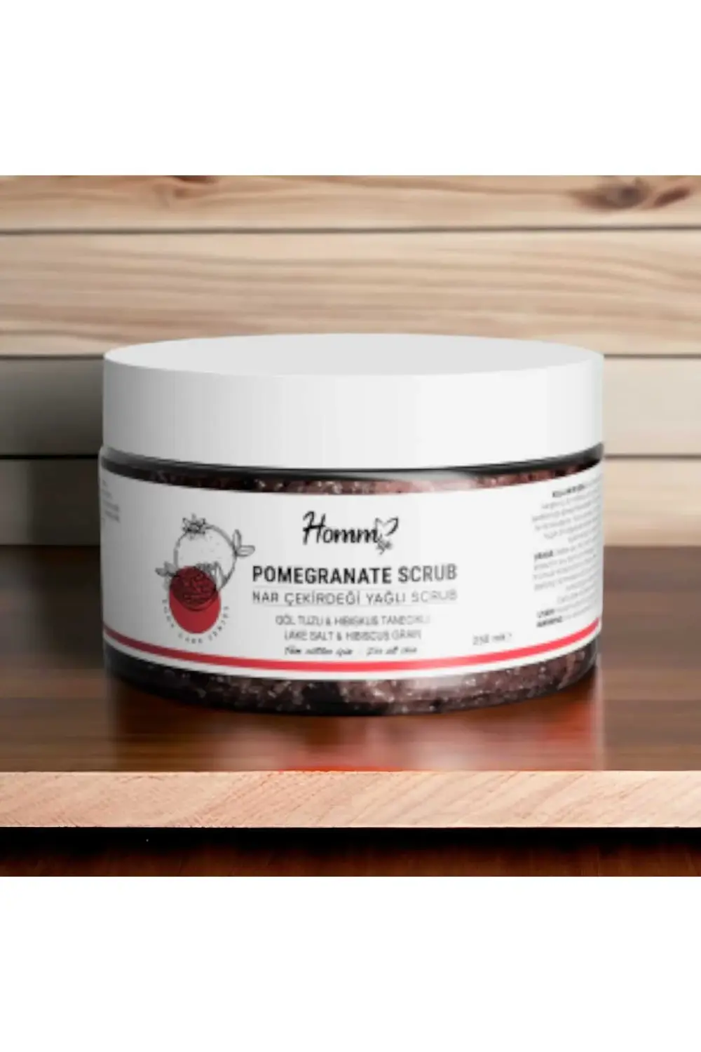 HOMM BİTKİSEL NAR ÇEKİRDEĞİ YAĞLI BİTKİ TANECİKLİ SCRUB 250 ML