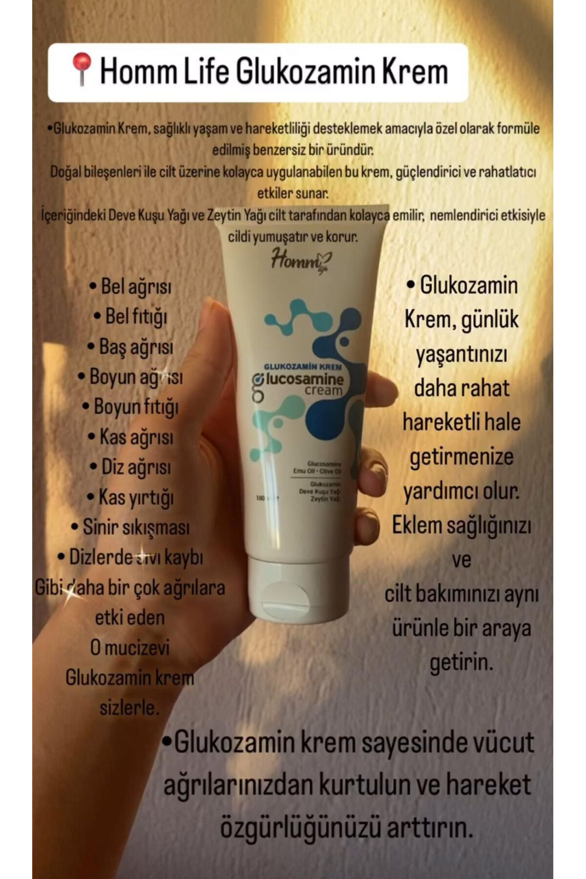 HOMM LİFE GLUKOZAMİN KREM