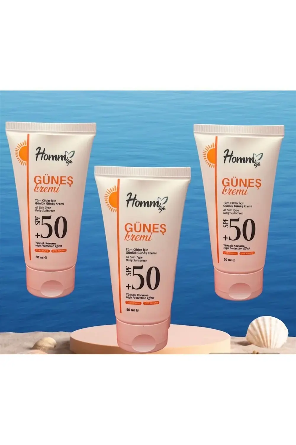 HOMM LIFE GÜNEŞ KREMİ 50 SPF 50 ML 3 Adet