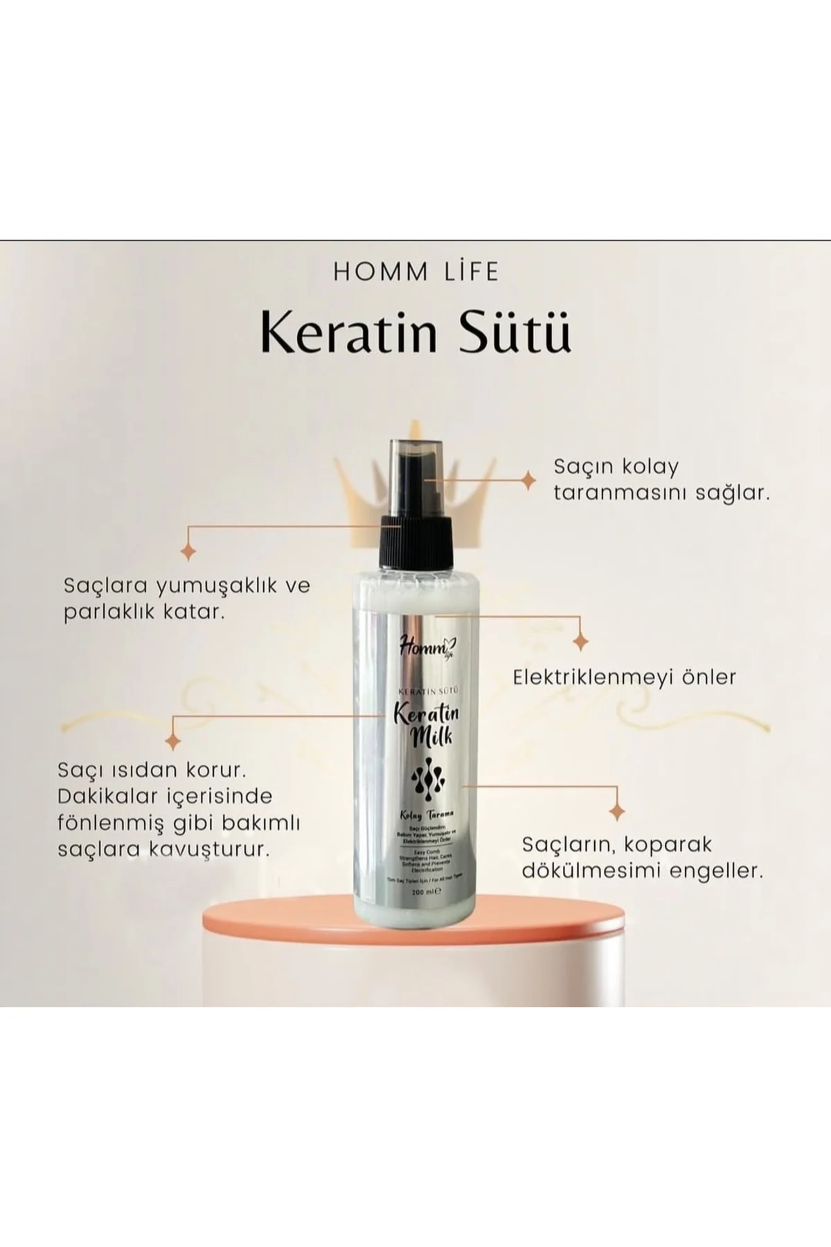 HOMM LIFE KERATİN SÜTÜ SPREY 200 ML
