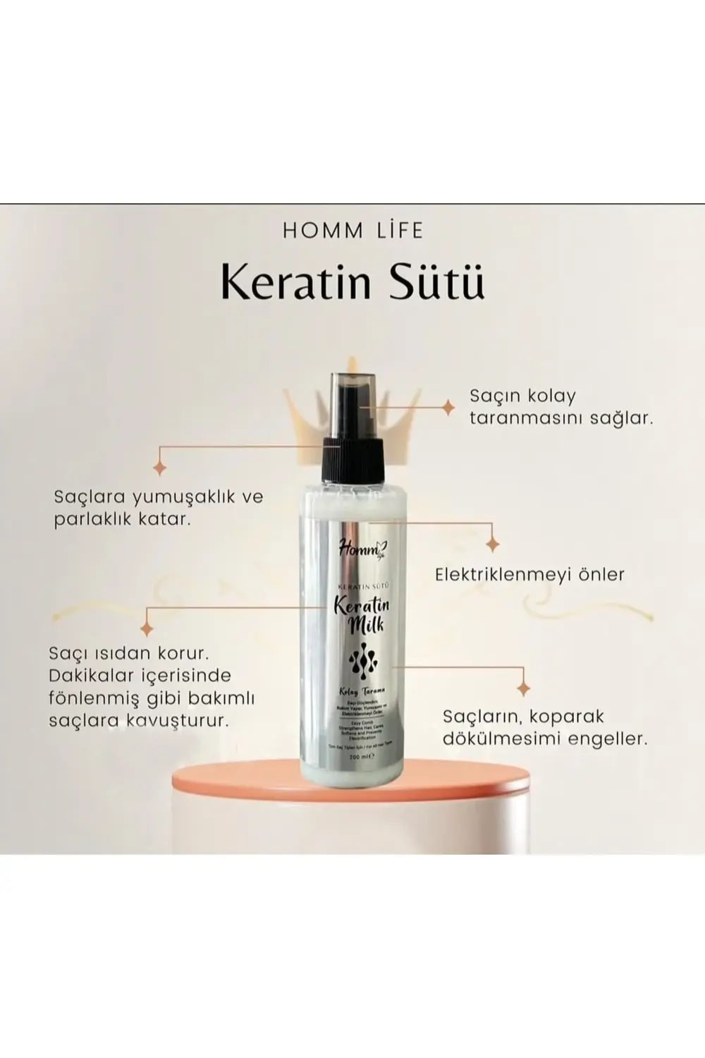 HOMM LIFE KERATİN SÜTÜ SPREY 200 ML