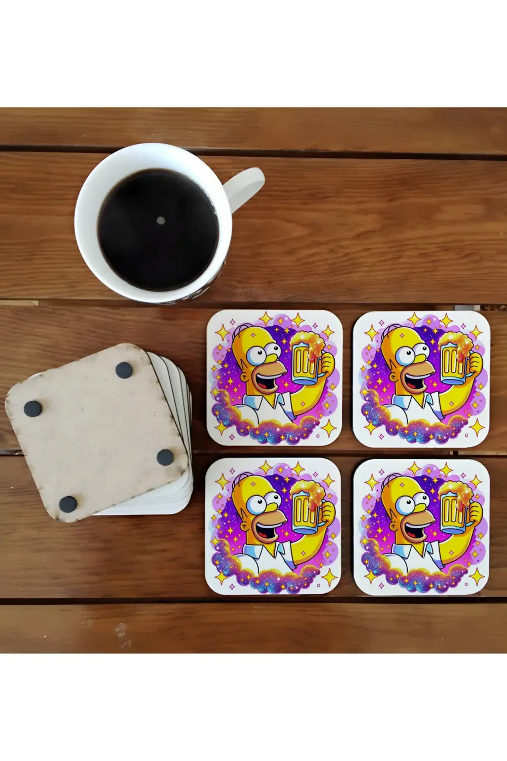 Hommer Simpson- cheers - şerefe - soğuk içecek - bar komik ahşap