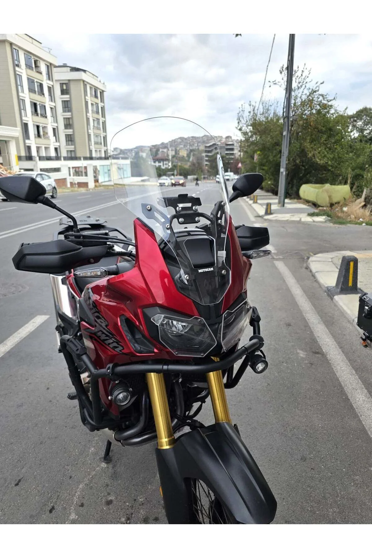 Honda Africa Twin CRF 1000 Ön Cam 2016-2020 Model 55cm Şeffaf Ren