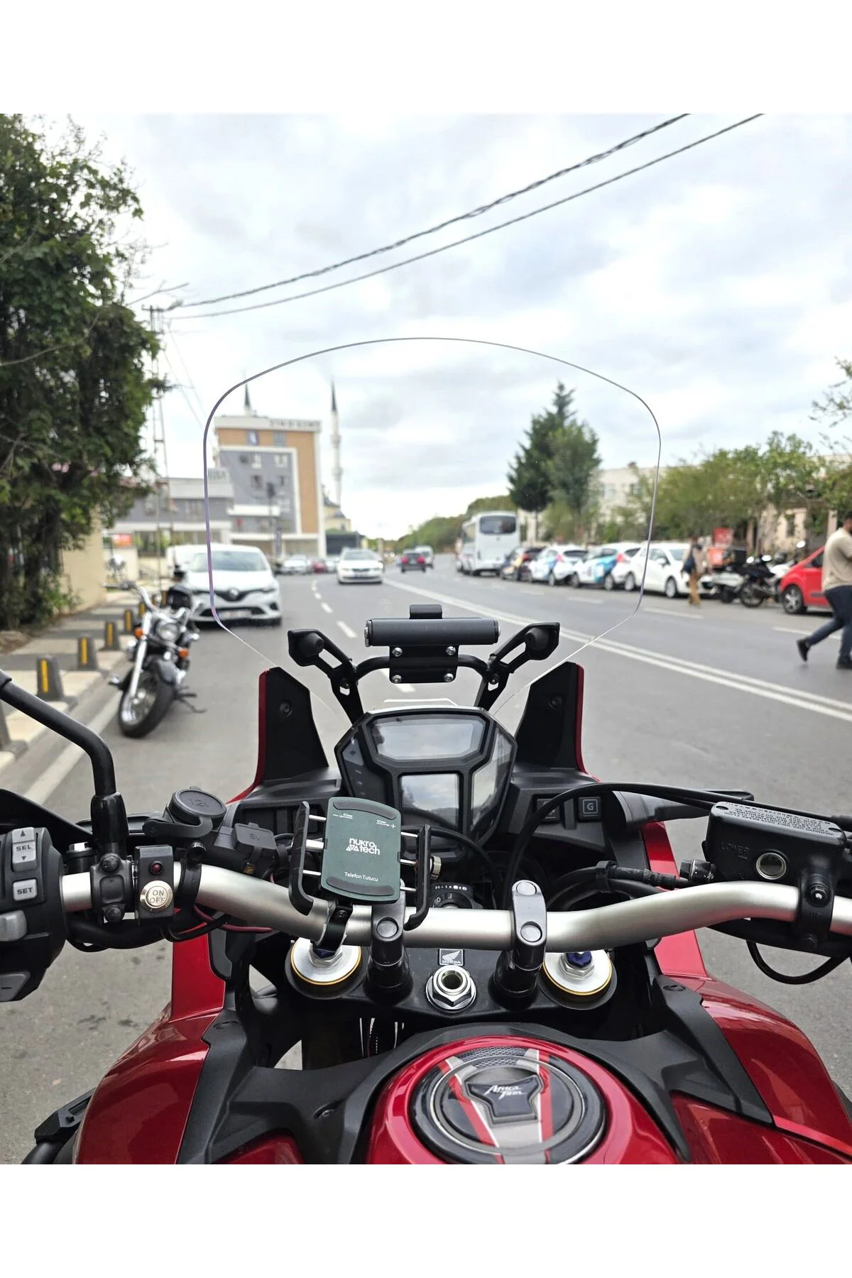 Honda Africa Twin CRF 1000 Ön Cam 2016-2020 Model 55cm Şeffaf Ren