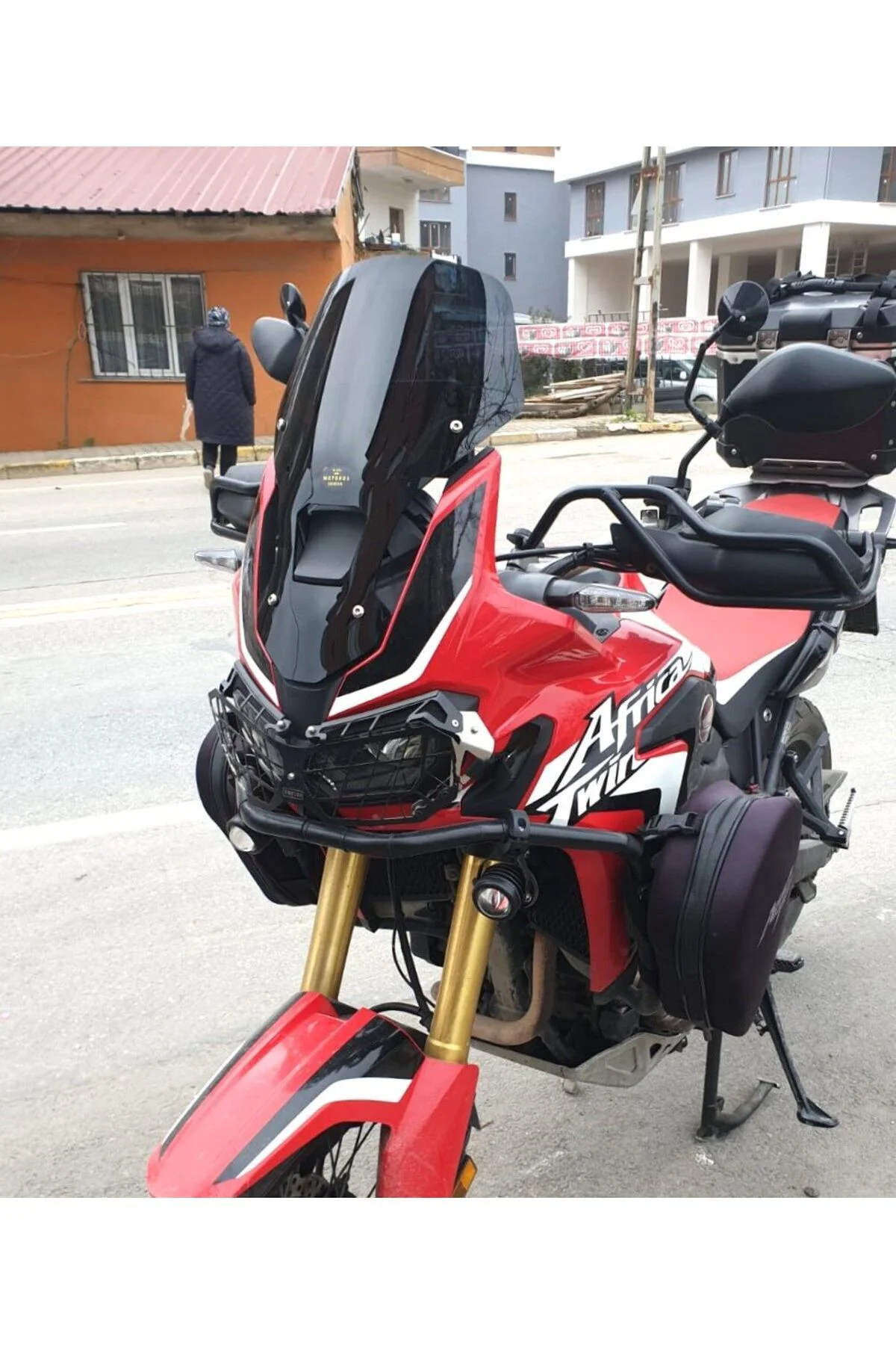 Honda Africa Twin CRF 1000 Ön Cam 2016-2020 Model 45cm Siyah Renkli 4mm SPORTİF