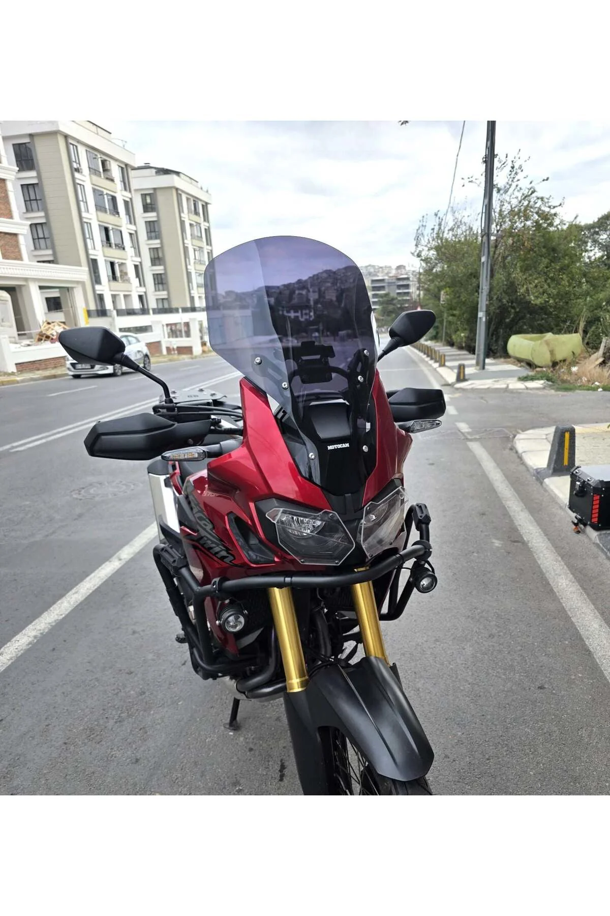 Honda Africa Twin CRF 1000 Ön Cam 2016-2020 Model 55cm Siyah Renk