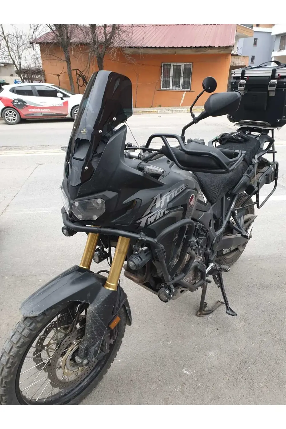 Honda Afrika Twin CRF 1000 Ön Cam 2016 2020 Model 45cm Siyah Renk