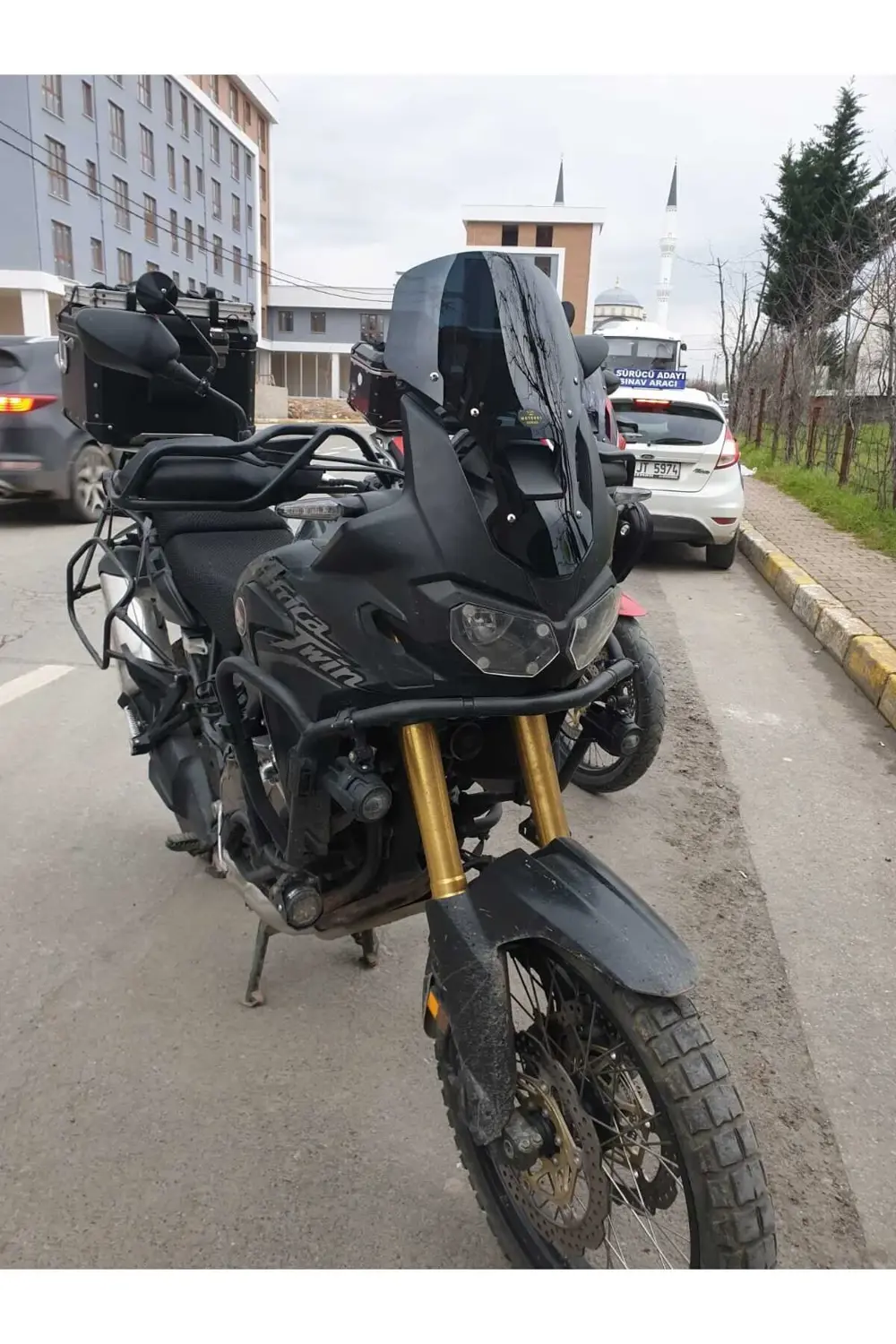 Honda Afrika Twin CRF 1000 Ön Cam 2016 2020 Model 45cm Siyah Renk