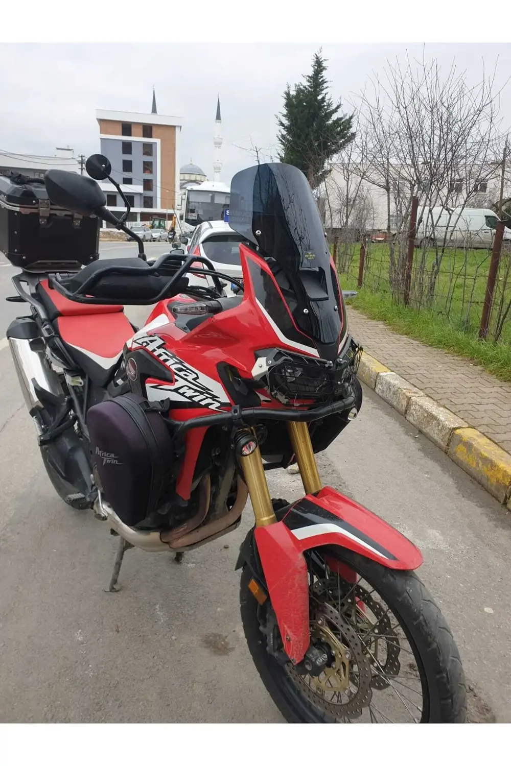 Honda Afrika Twin CRF 1000 Ön Cam 2016 2020 Model 45cm Siyah Renk