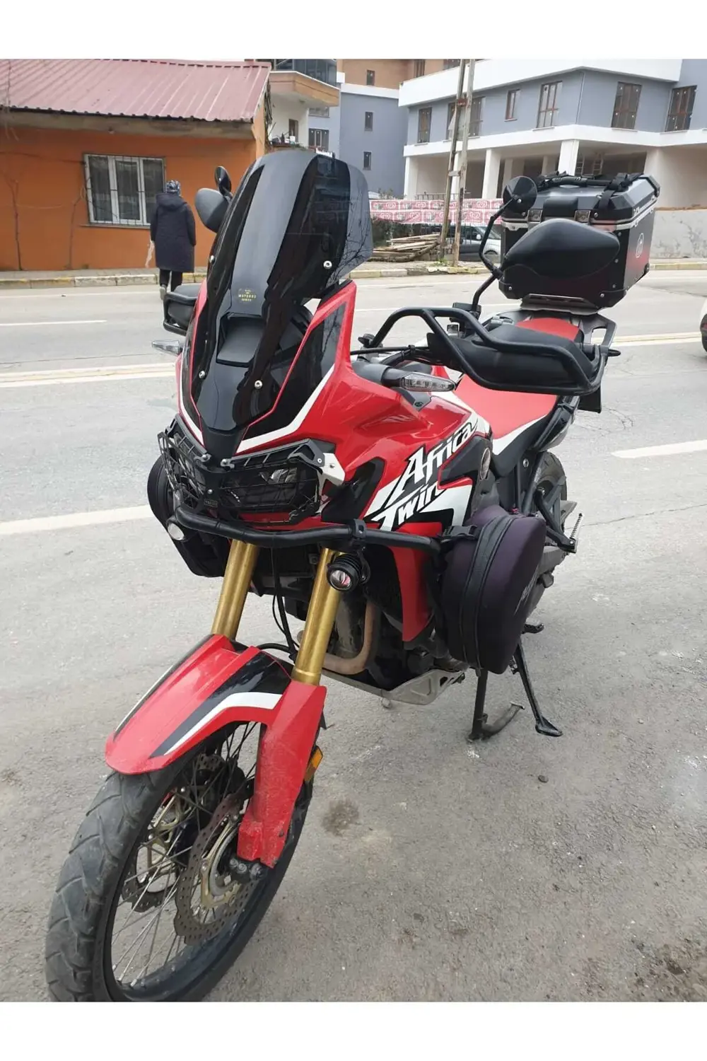Honda Afrika Twin CRF 1000 Ön Cam 2016 2020 Model 45cm Siyah Renk