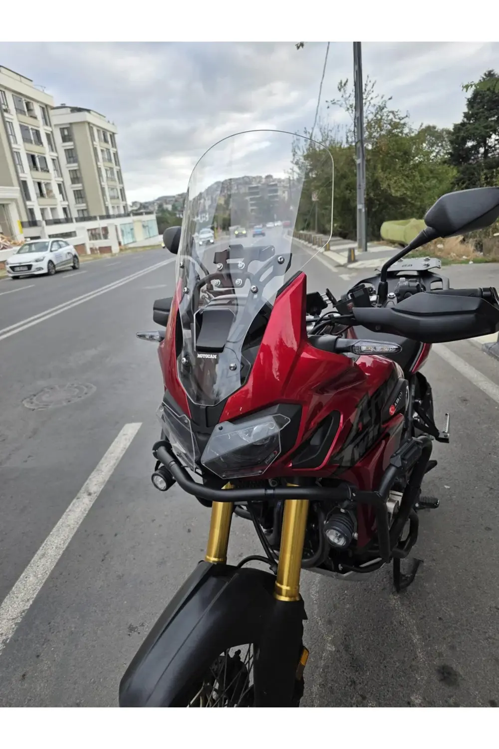 Honda Afrika Twin CRF 1000 Ön Cam 2016-2020 Model 55cm Şeffaf Ren