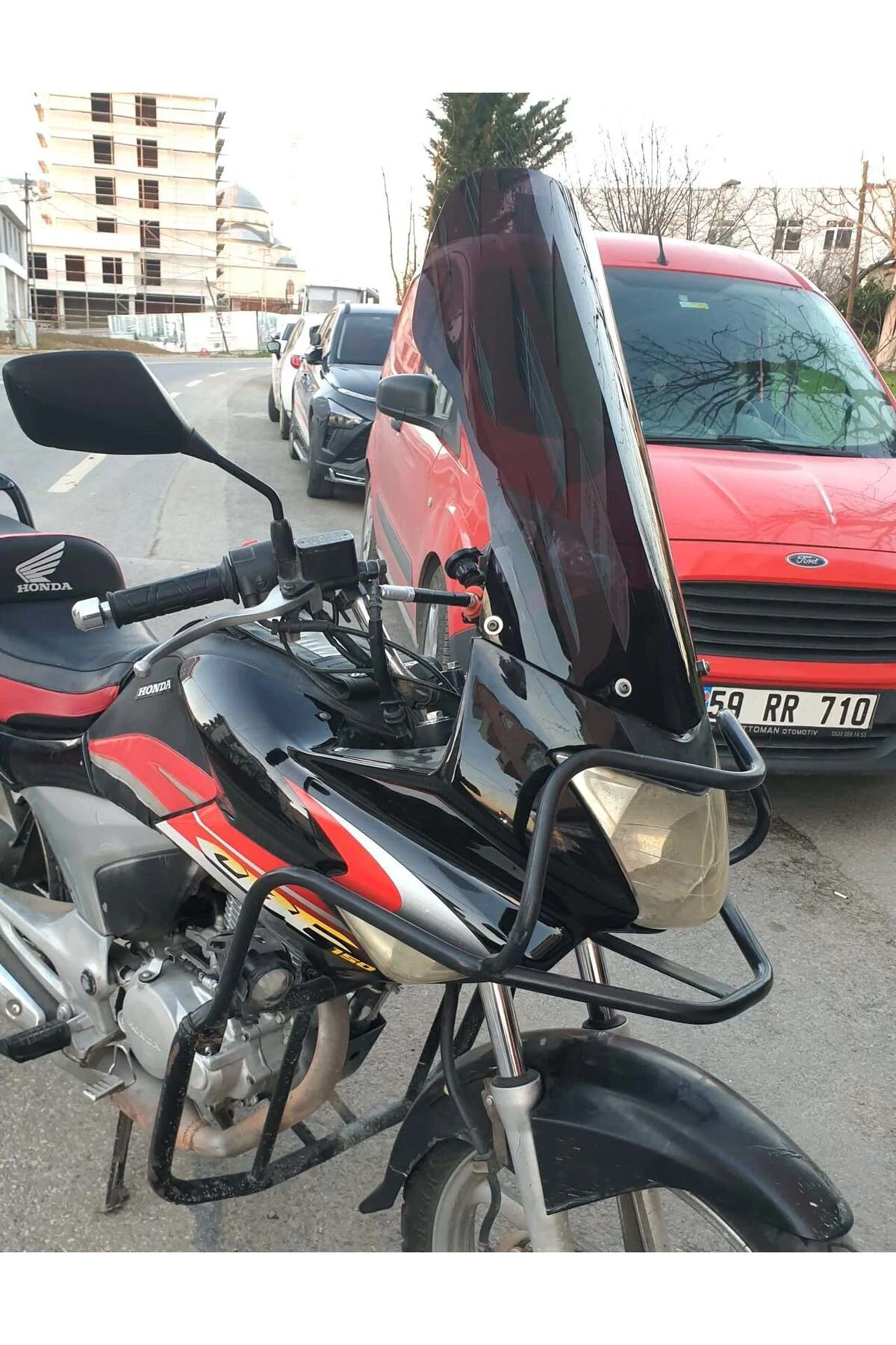 Honda CBF 150 Ön Cam 2005-2017 Model 51cm Siyah Renkli