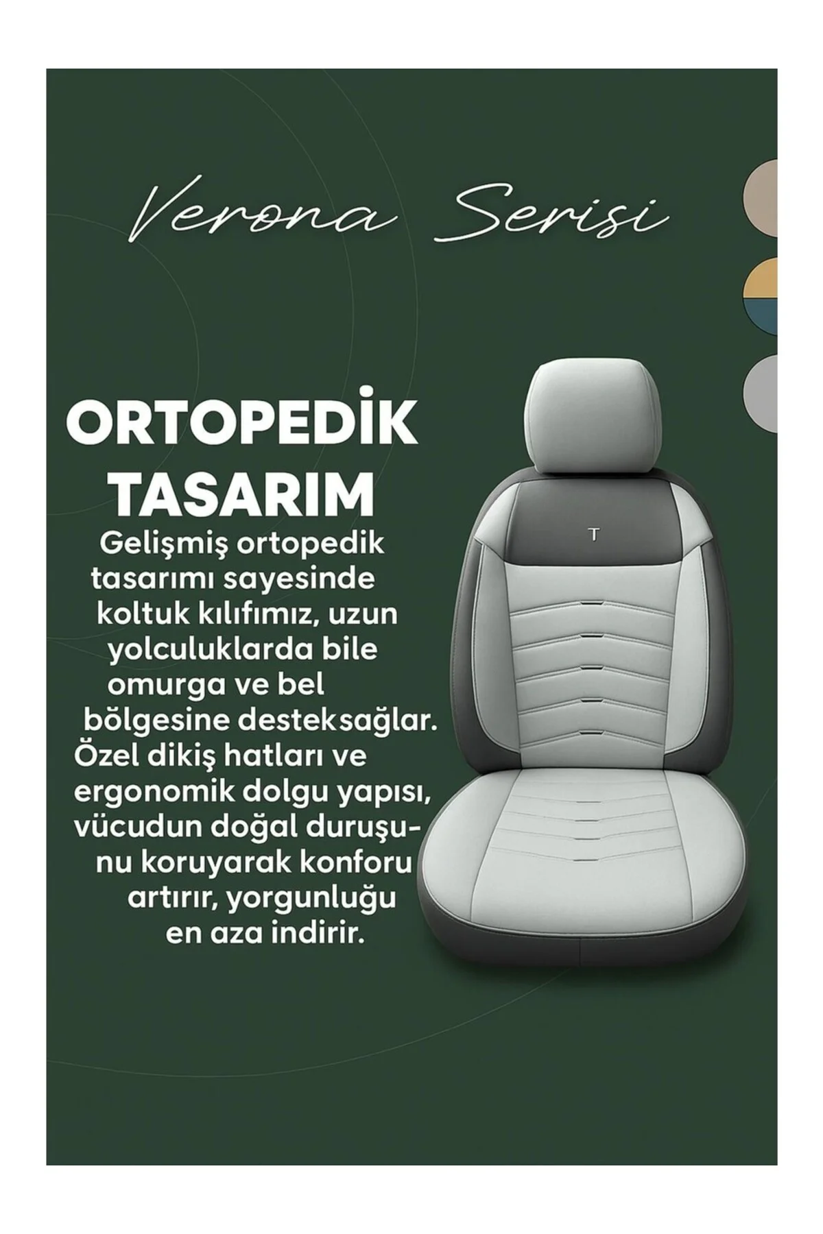 Honda City 2014 ve Sonrası Uyumlu Verona Serisi Raşel Gri Siyah K