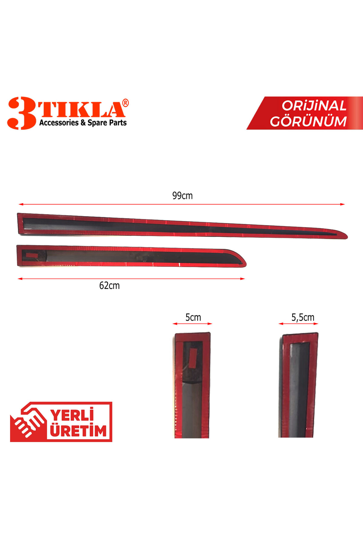 Honda City 2019-2023 Kırılmaz ABS Yan Kapı Koruma Çıtası Siyah 1.