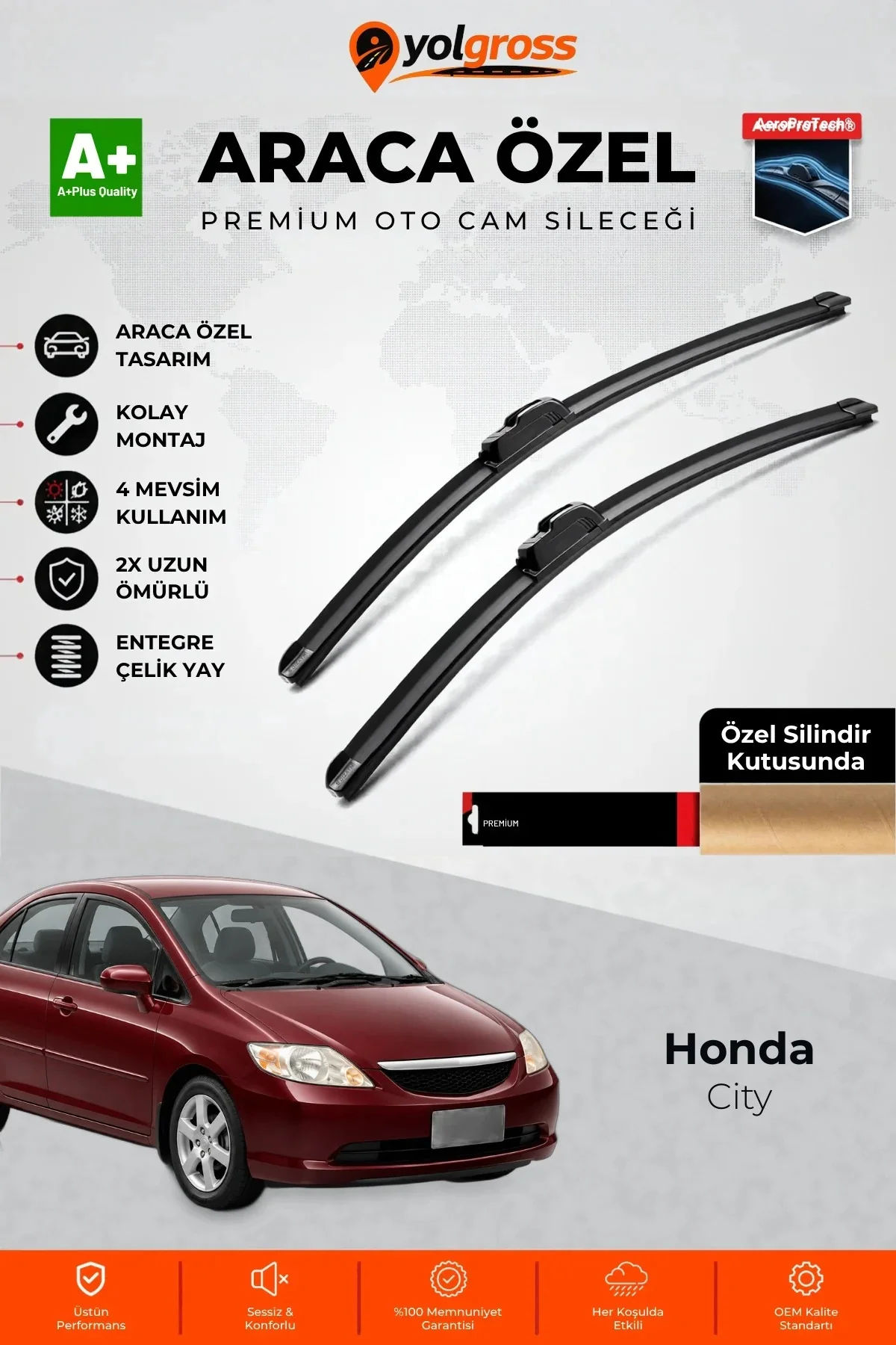 Honda City Ön Cam Silecek Seti 2002-2013 Premium Araca Özel 60-35 Cm A+ Kalite