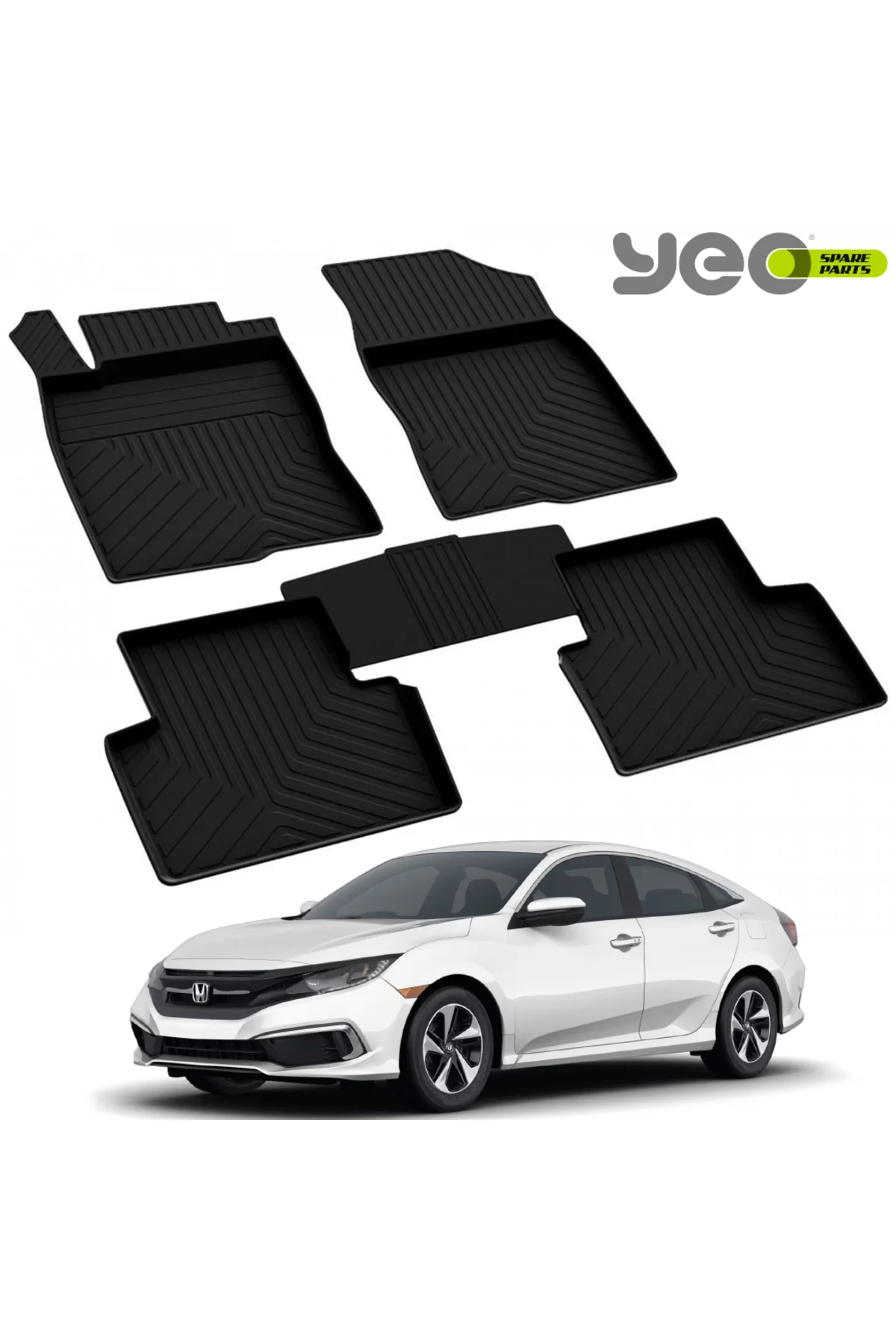 Honda Cıvıc 10SD 2016-2021 Model Yılları İçin Uyumlu Yeo 4D Havuzlu Paspas Takımı