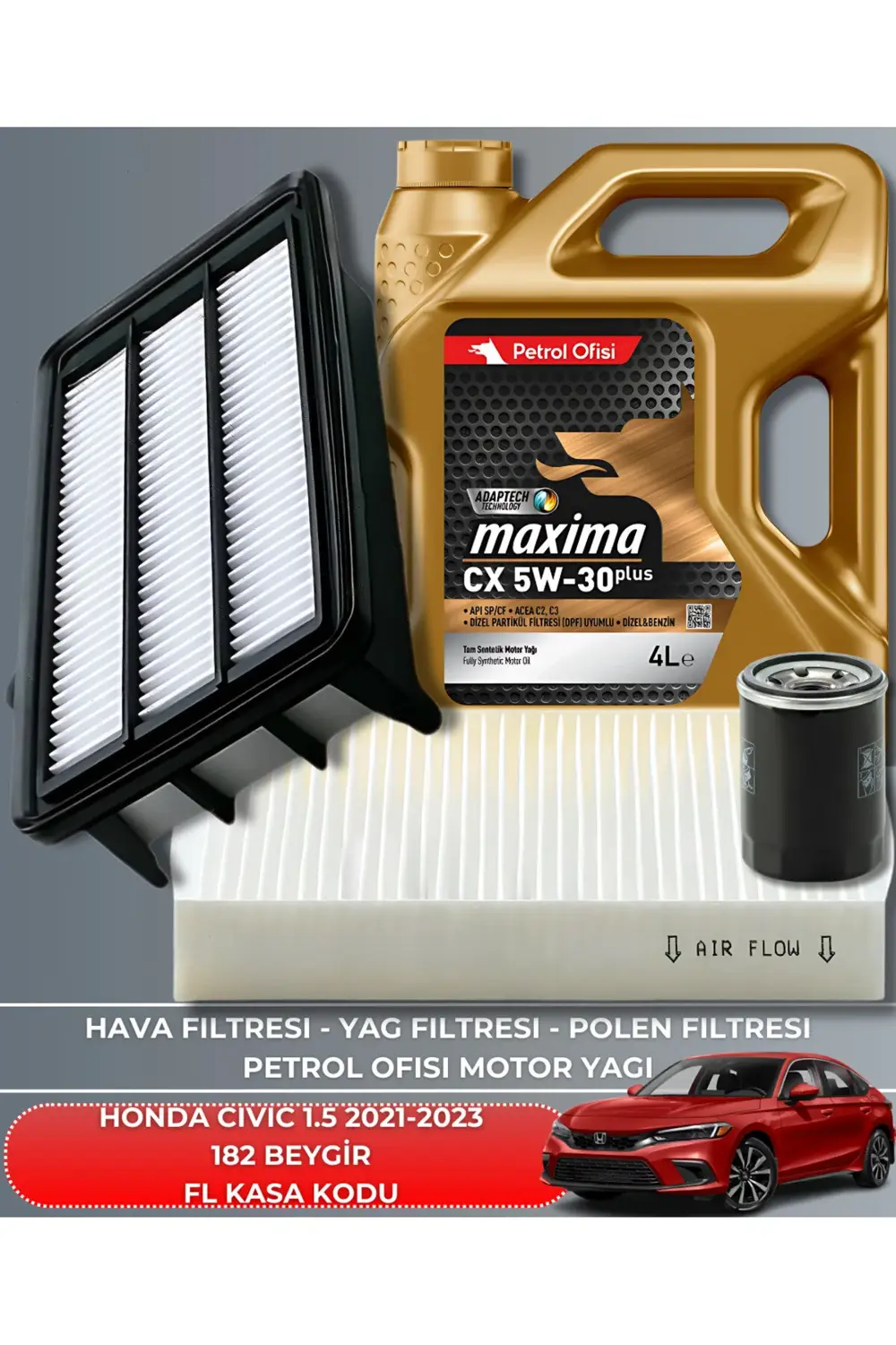 HONDA CIVIC 1.5 VTEC 2021-2022-2023 182 BEYGİR BAKIM SETİ