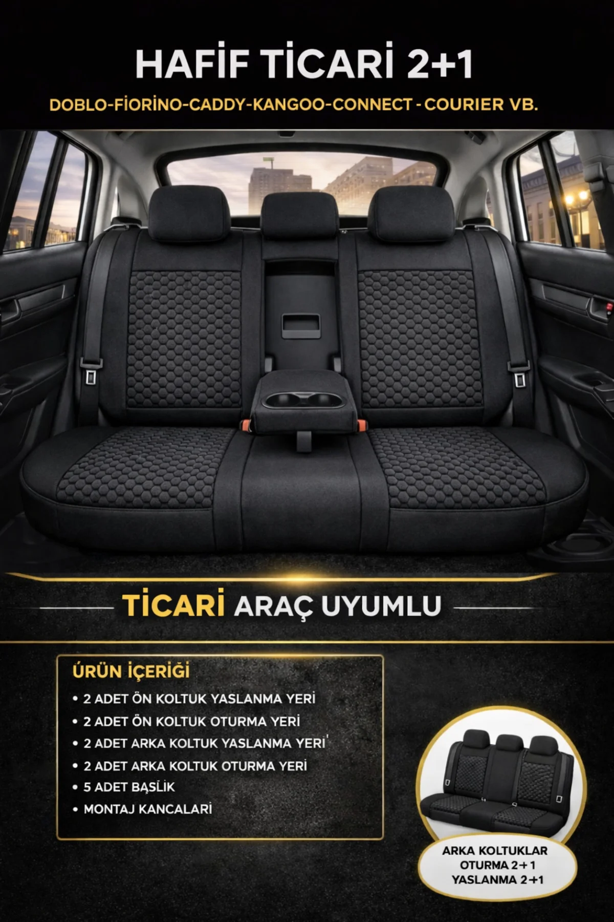Honda Civic 1999-2006 Uyumlu Altay Serisi Kumaş Oto Koltuk Kılıfı Füme