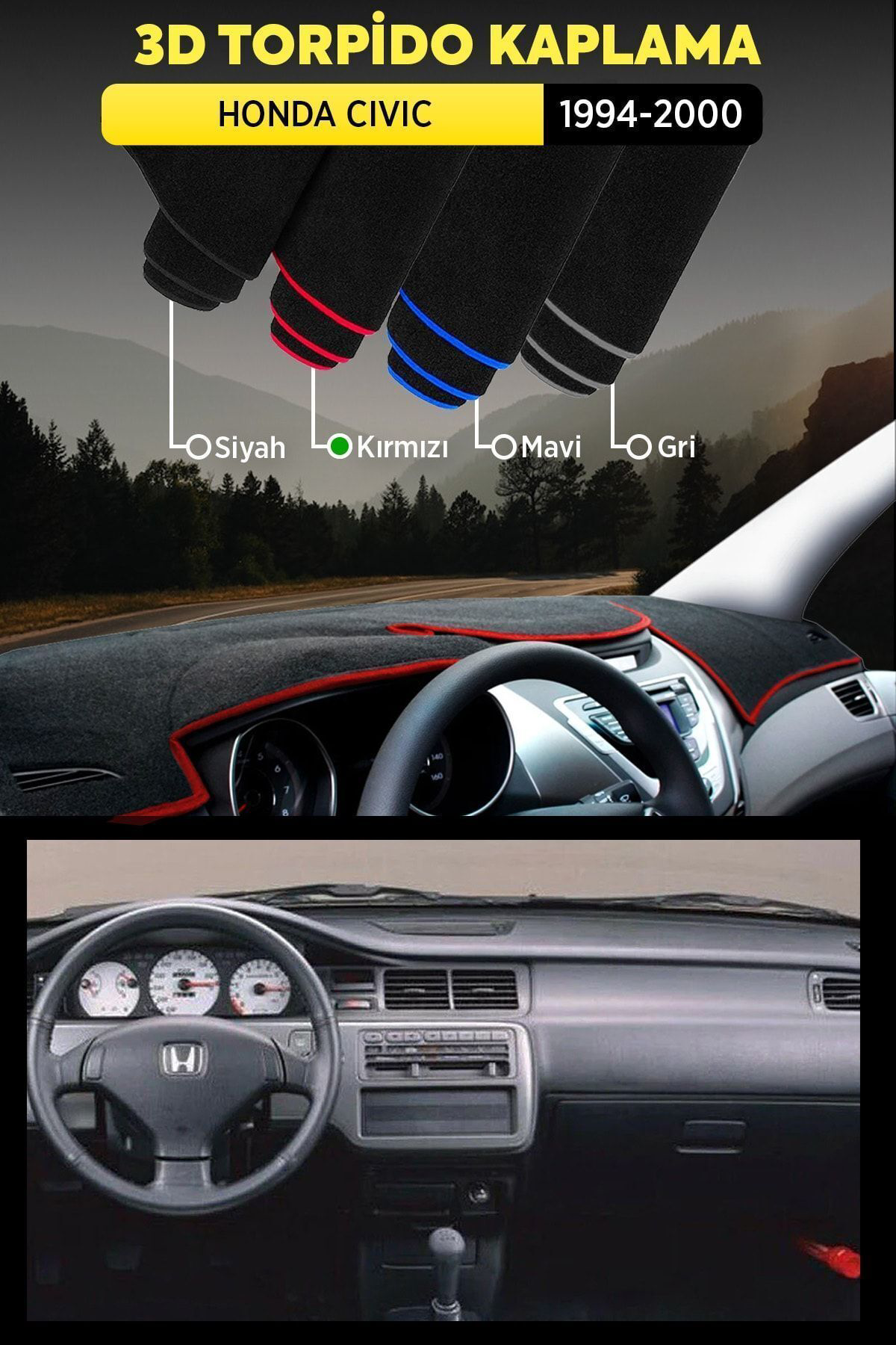 Honda Cıvıc (1994-2000) 3d Torpido Koruma Kılıfı - Ön Göğüs Panel