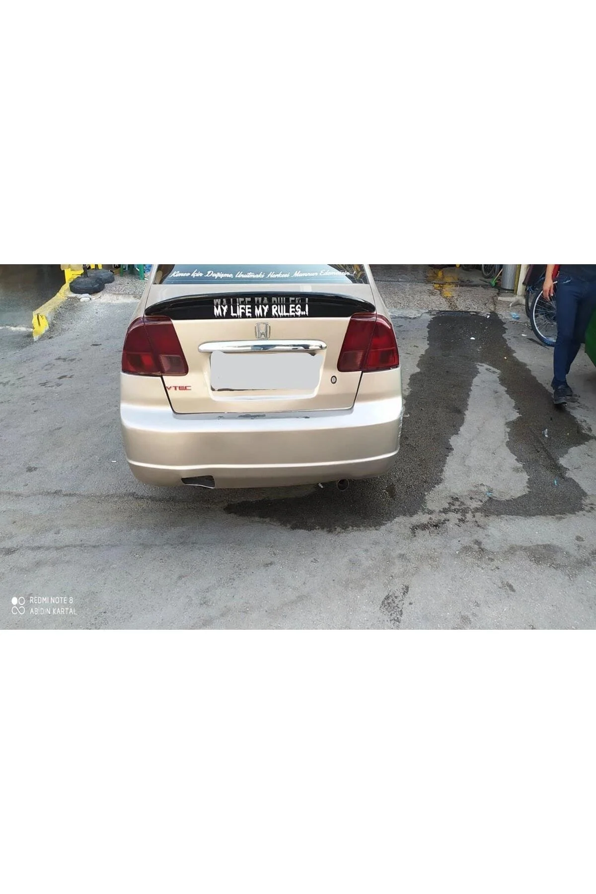 Honda Civic 2002-2006 Siyah Yarasa Spoyler Uyumlu