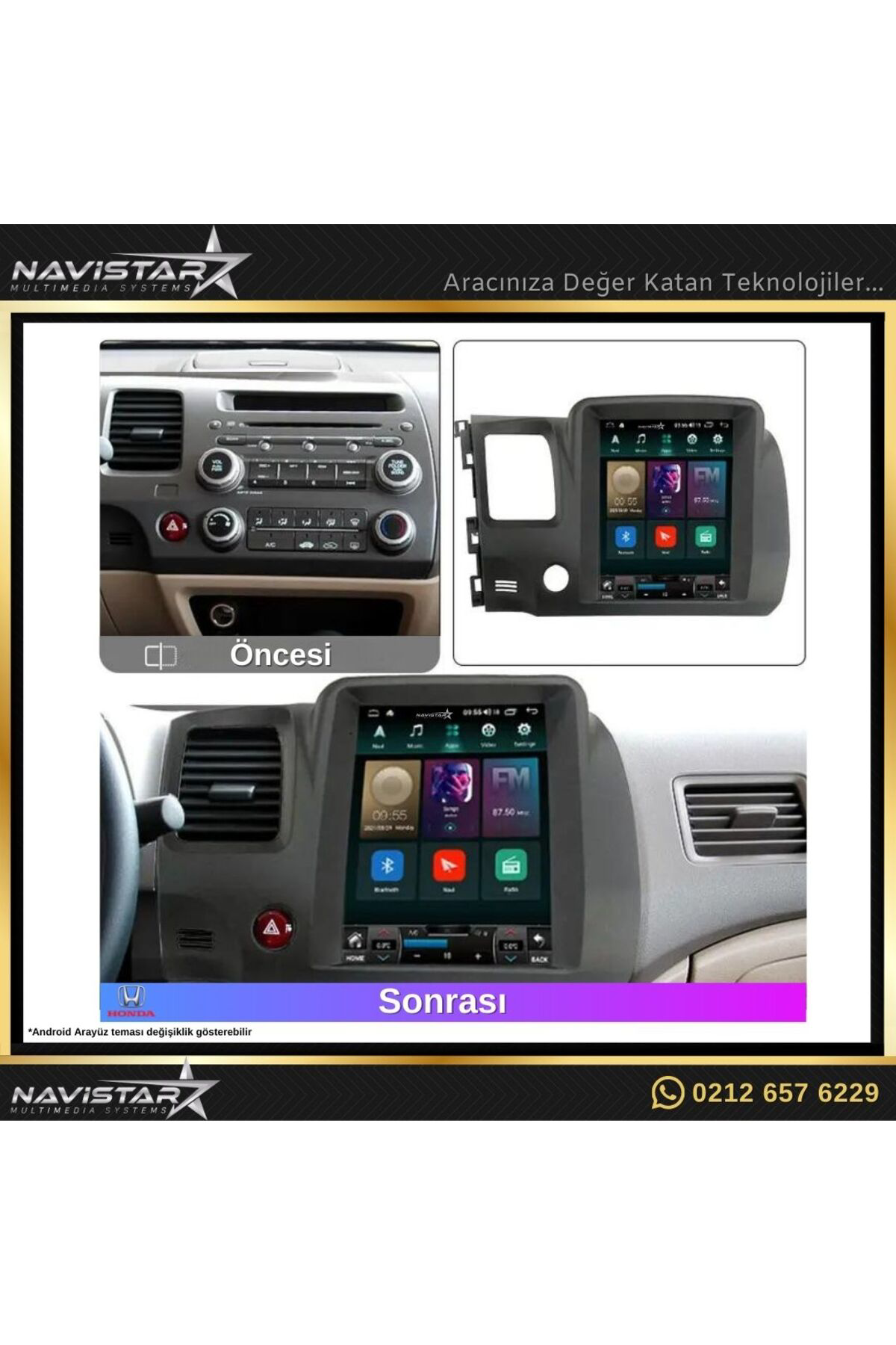 Honda Civic 2005-2012 Tesla Model 2gb 32gb Kablosuz Carplay Navig Honda Civic 2005-2012 Tesla Model 2gb 32gb Kablosuz Carplay Navig