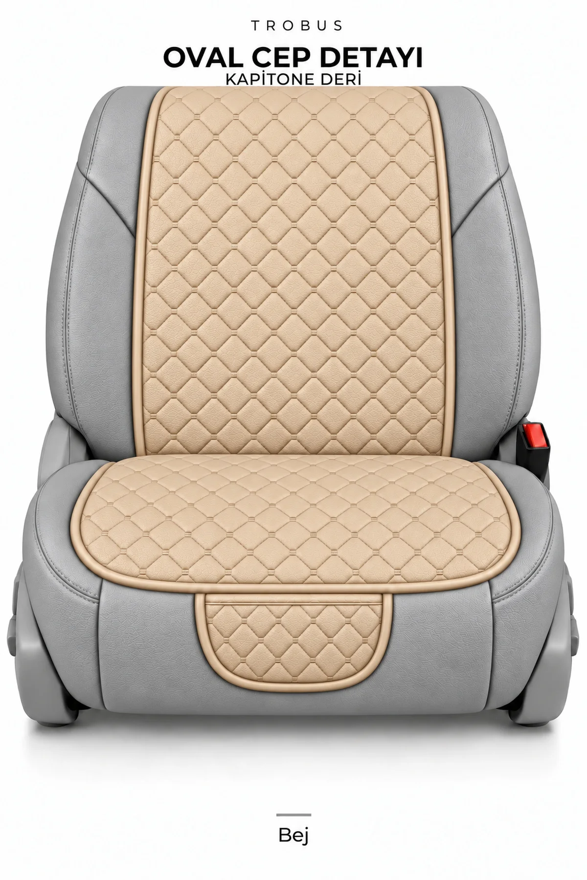 Honda Civic 2007-2011 Suni Deri Kapitone Minder 5 Parça Bej - Görsel 4